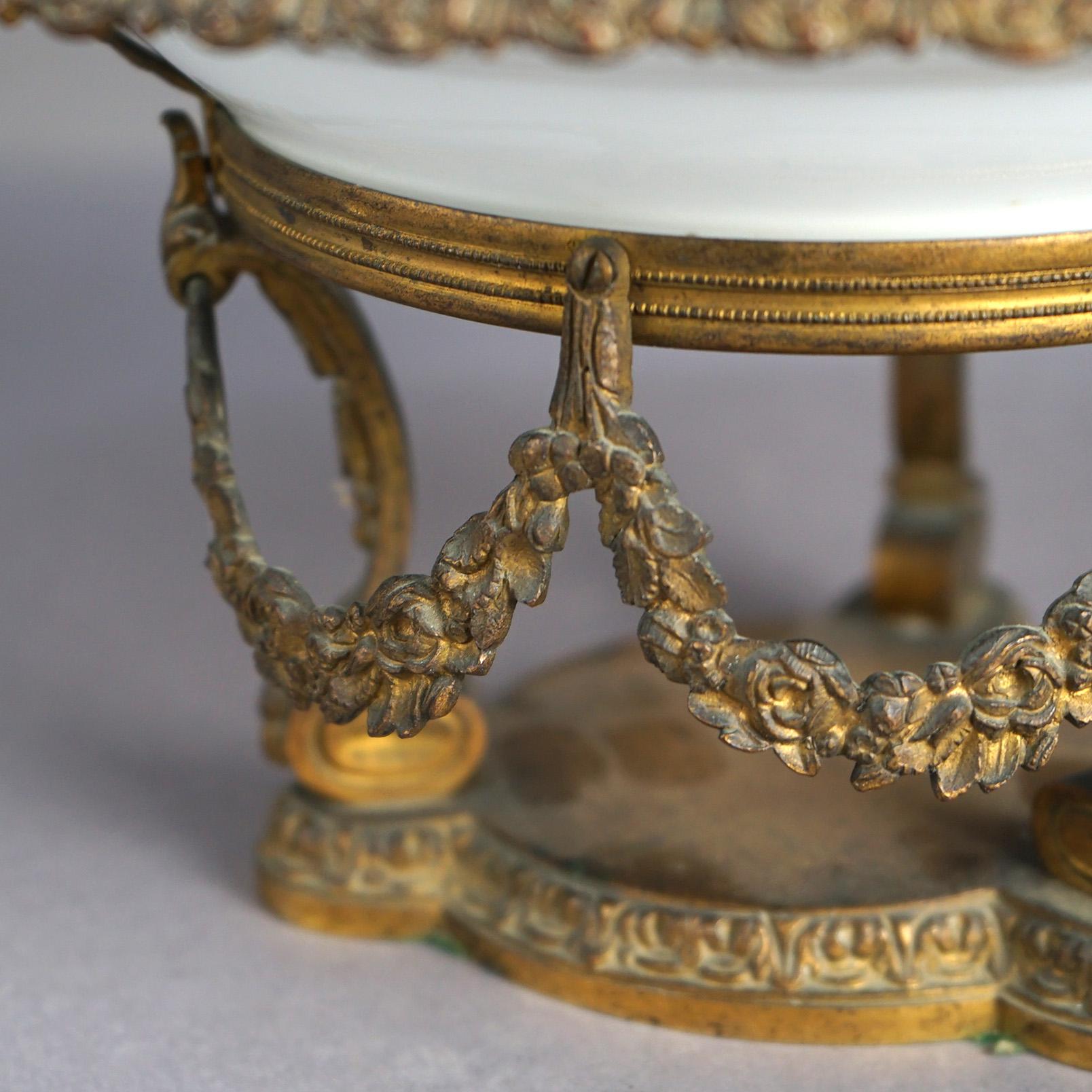 Antique French Sevrés Porcelain and Gilt Bronze Charger C1890 3