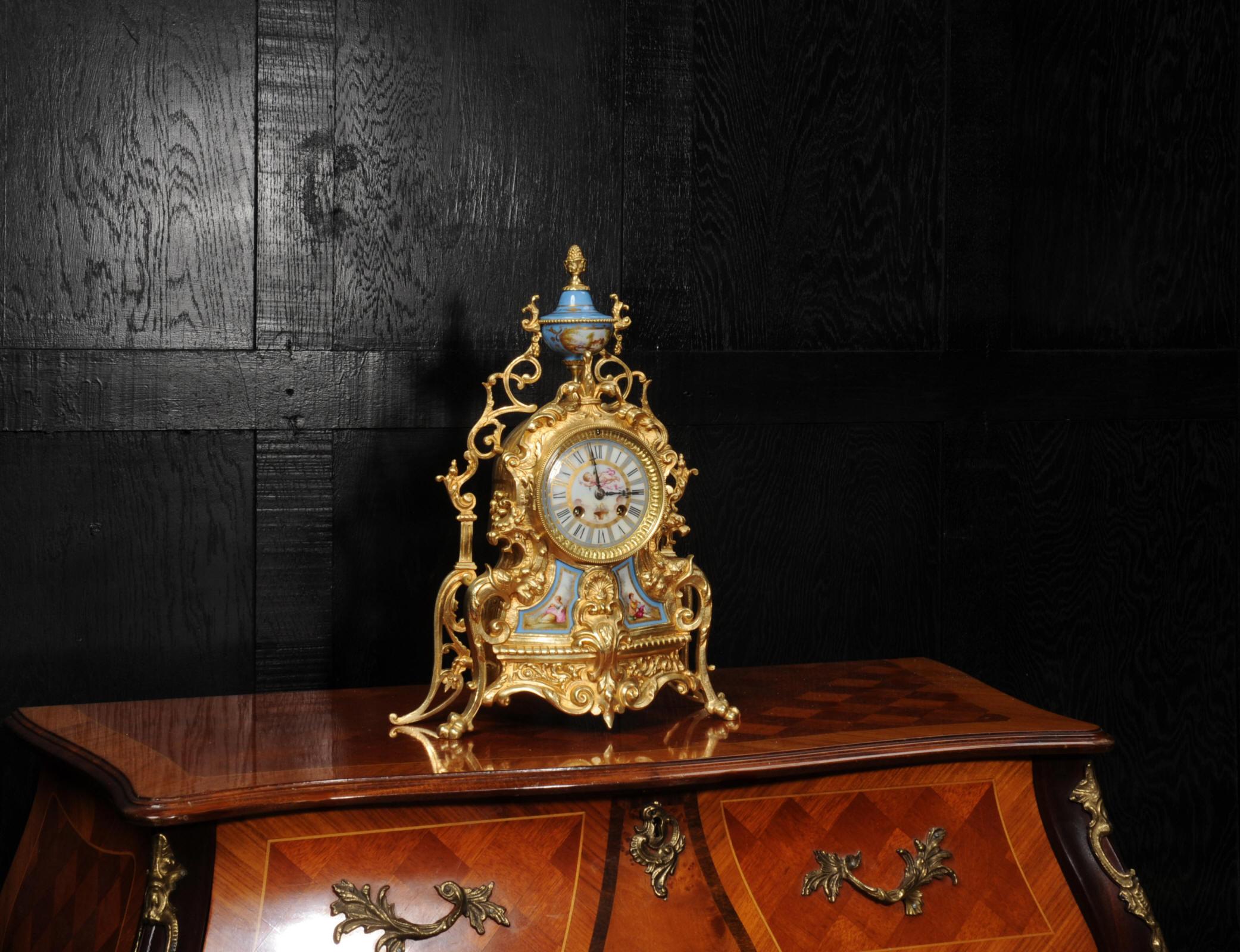 Antique French Sevres Porcelain and Gilt Bronze Clock 4