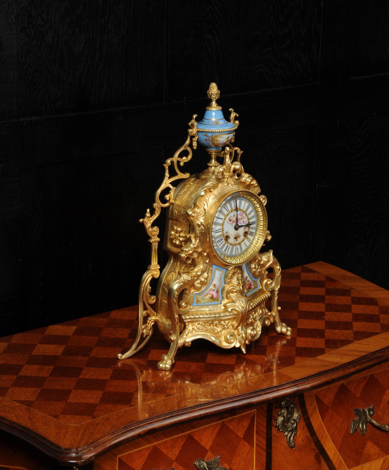 Antique French Sevres Porcelain and Gilt Bronze Clock 5