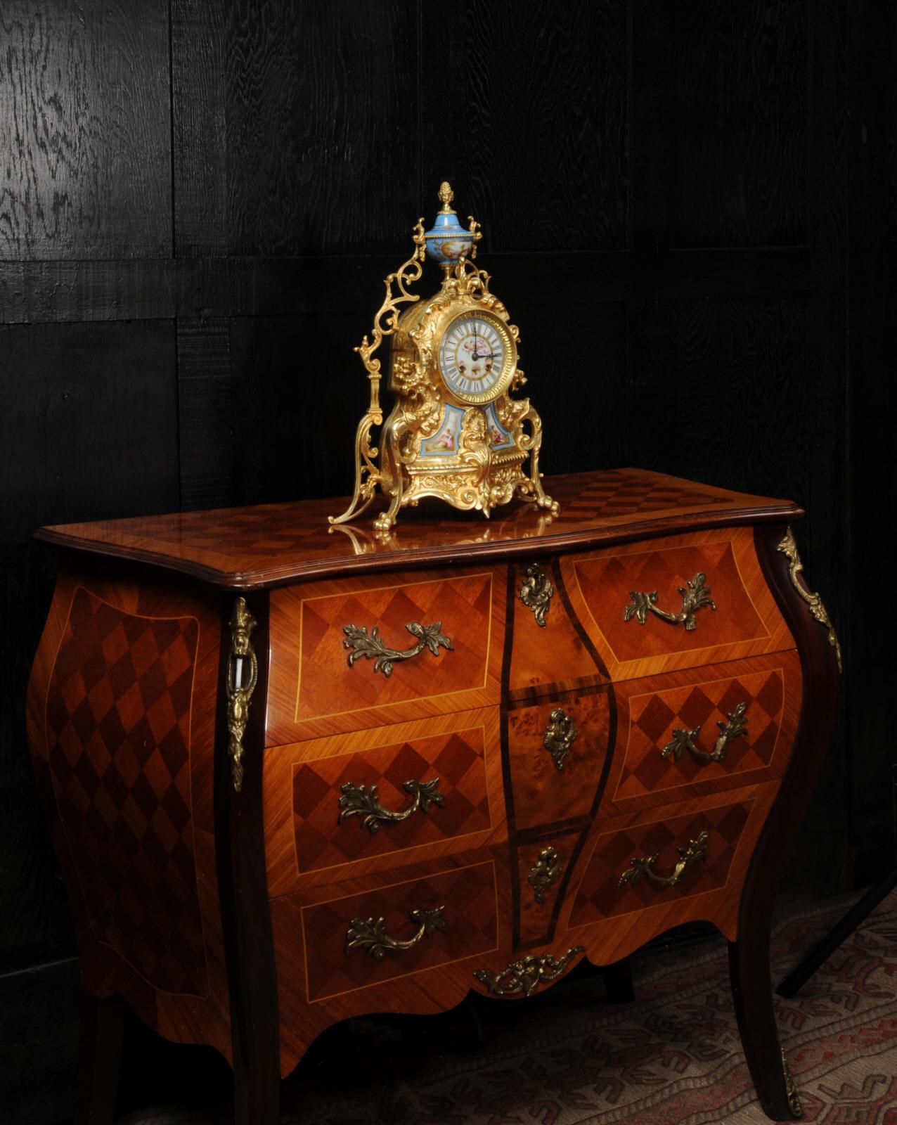 Antique French Sevres Porcelain and Gilt Bronze Clock 6