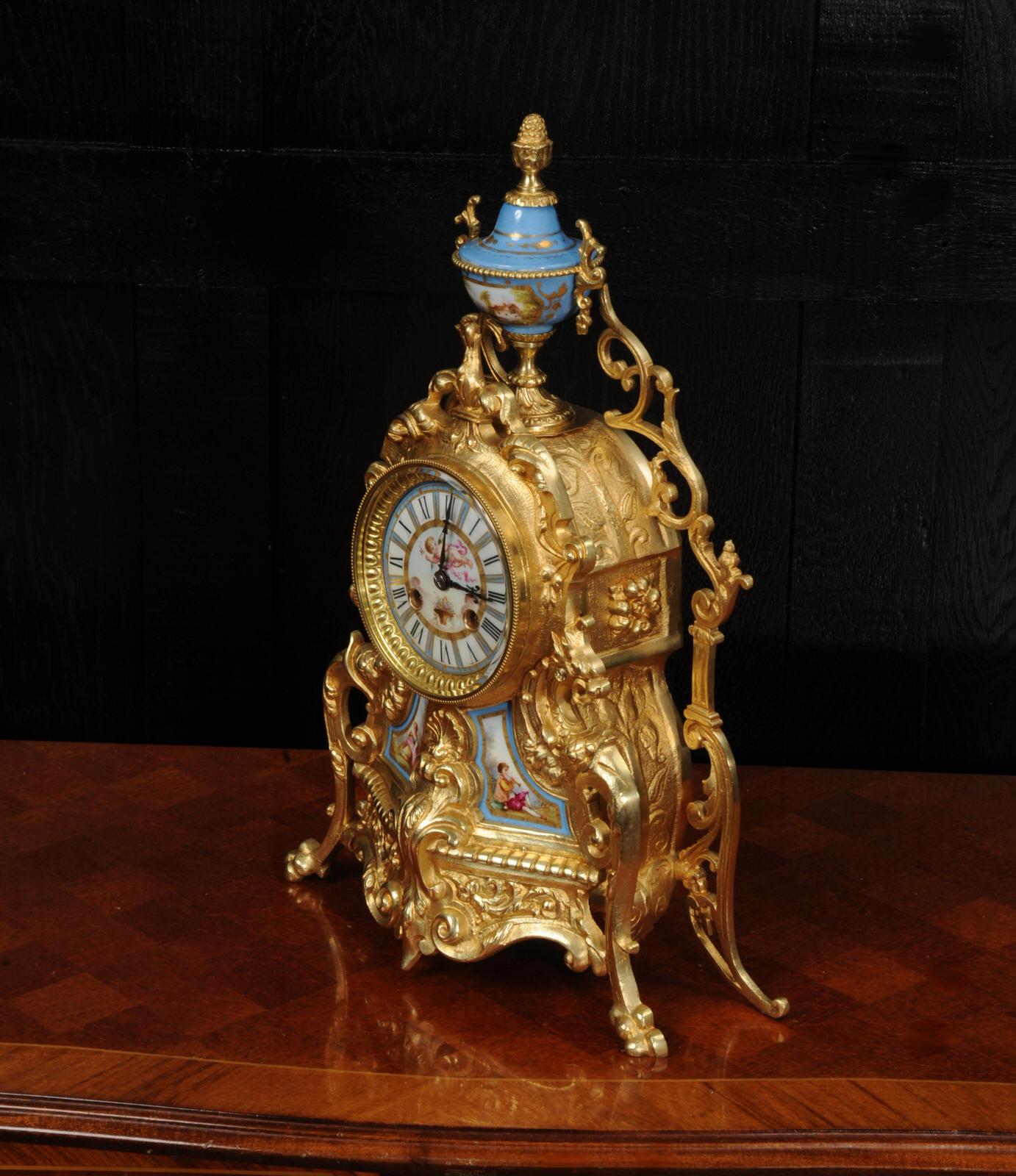 Antique French Sevres Porcelain and Gilt Bronze Clock 7