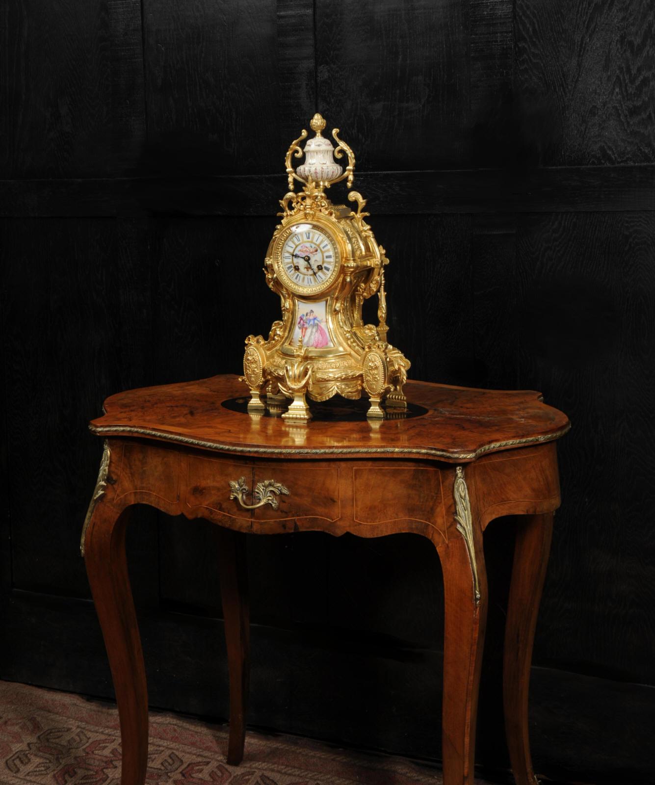 Antique French Sevres Porcelain and Gilt Bronze Clock For Sale 1