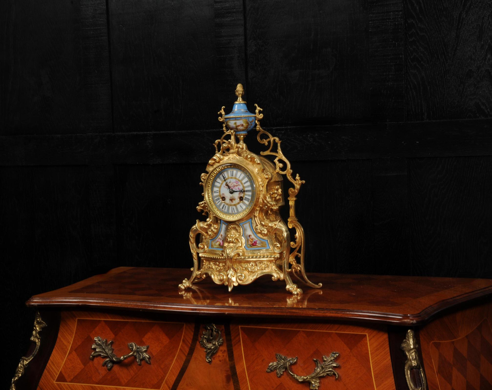 Antique French Sevres Porcelain and Gilt Bronze Clock 3