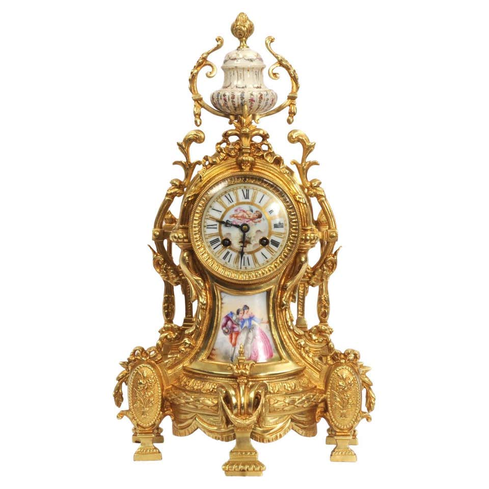 Rare Vienna Porcelain Boudoir Clock For Sale at 1stDibs