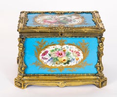 Antique French Sevres Porcelain and Ormolu Jewellery Casket C1860 19thCentury