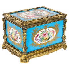 Antique French Sevres Porcelain and Ormolu Jewellery Casket C1860 19thCentury