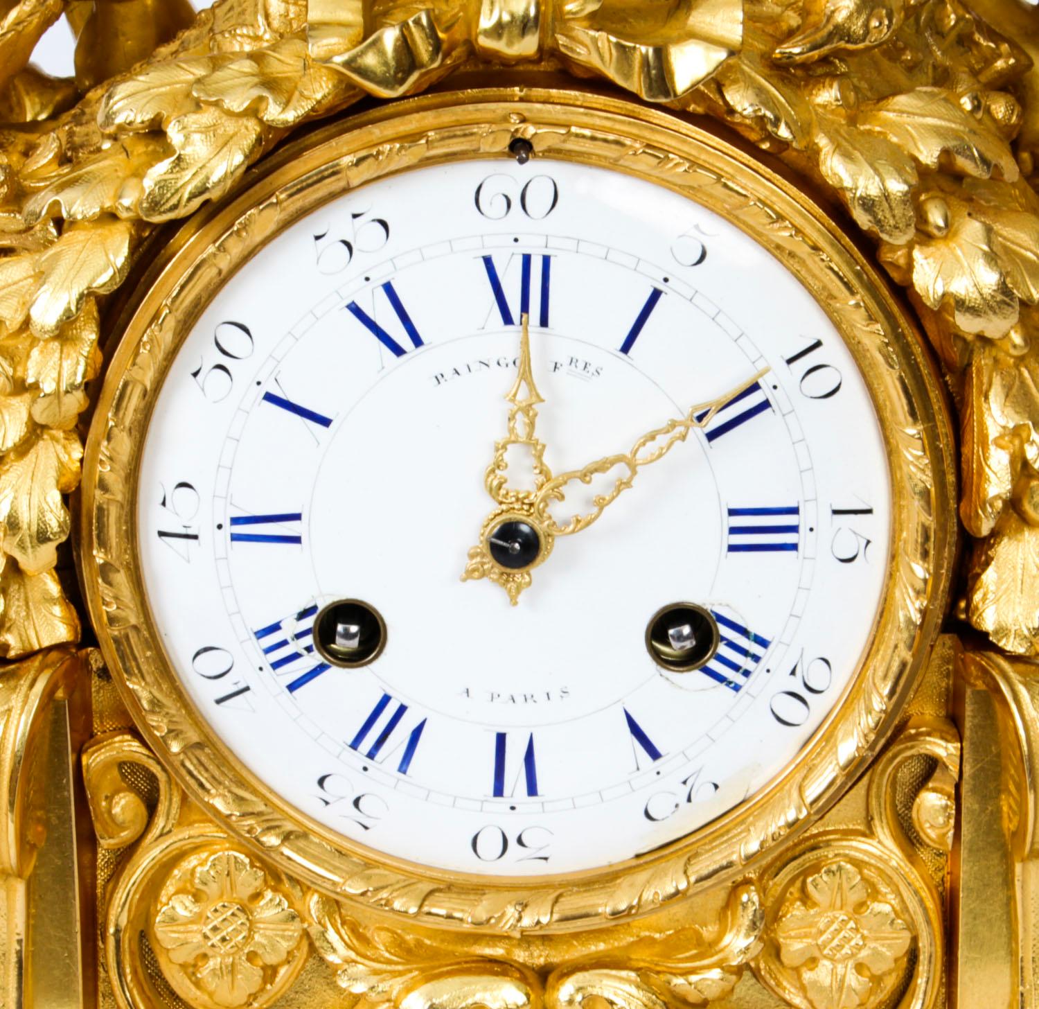 Antike französische Sevres-Porzellan-Goldbronze-Uhr von Raingo Freres, 19. Jahrhundert im Angebot 6