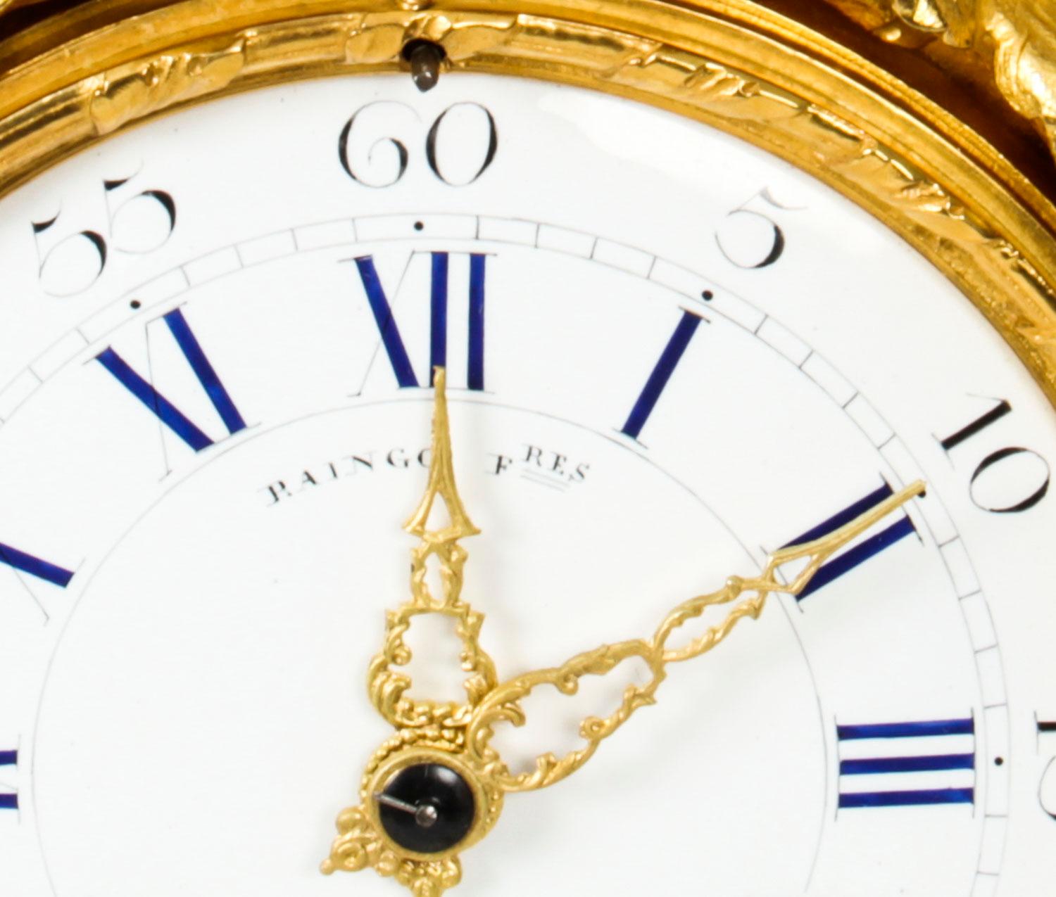 Antike französische Sevres-Porzellan-Goldbronze-Uhr von Raingo Freres, 19. Jahrhundert im Angebot 7