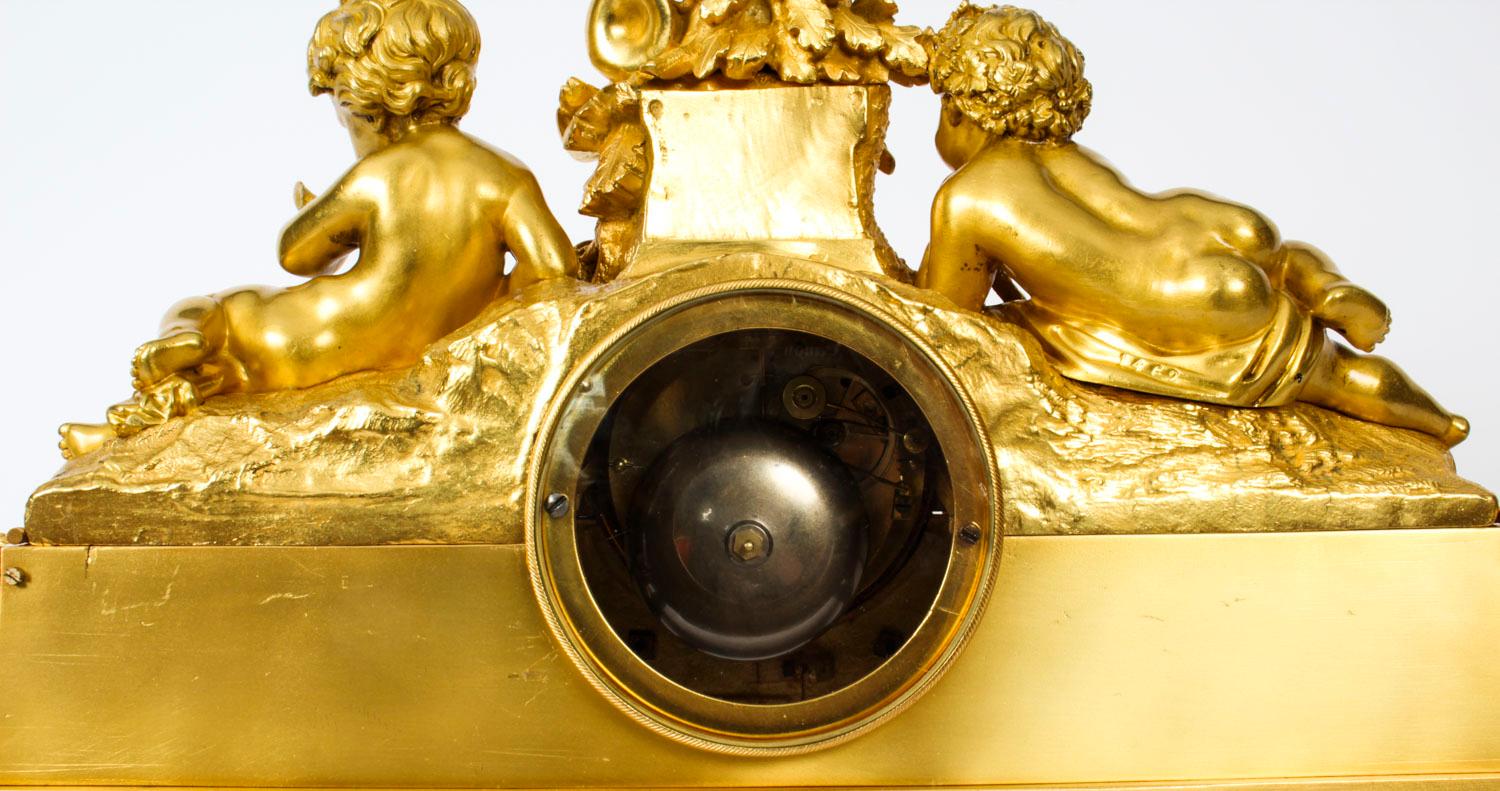 Antike französische Sevres-Porzellan-Goldbronze-Uhr von Raingo Freres, 19. Jahrhundert im Angebot 13