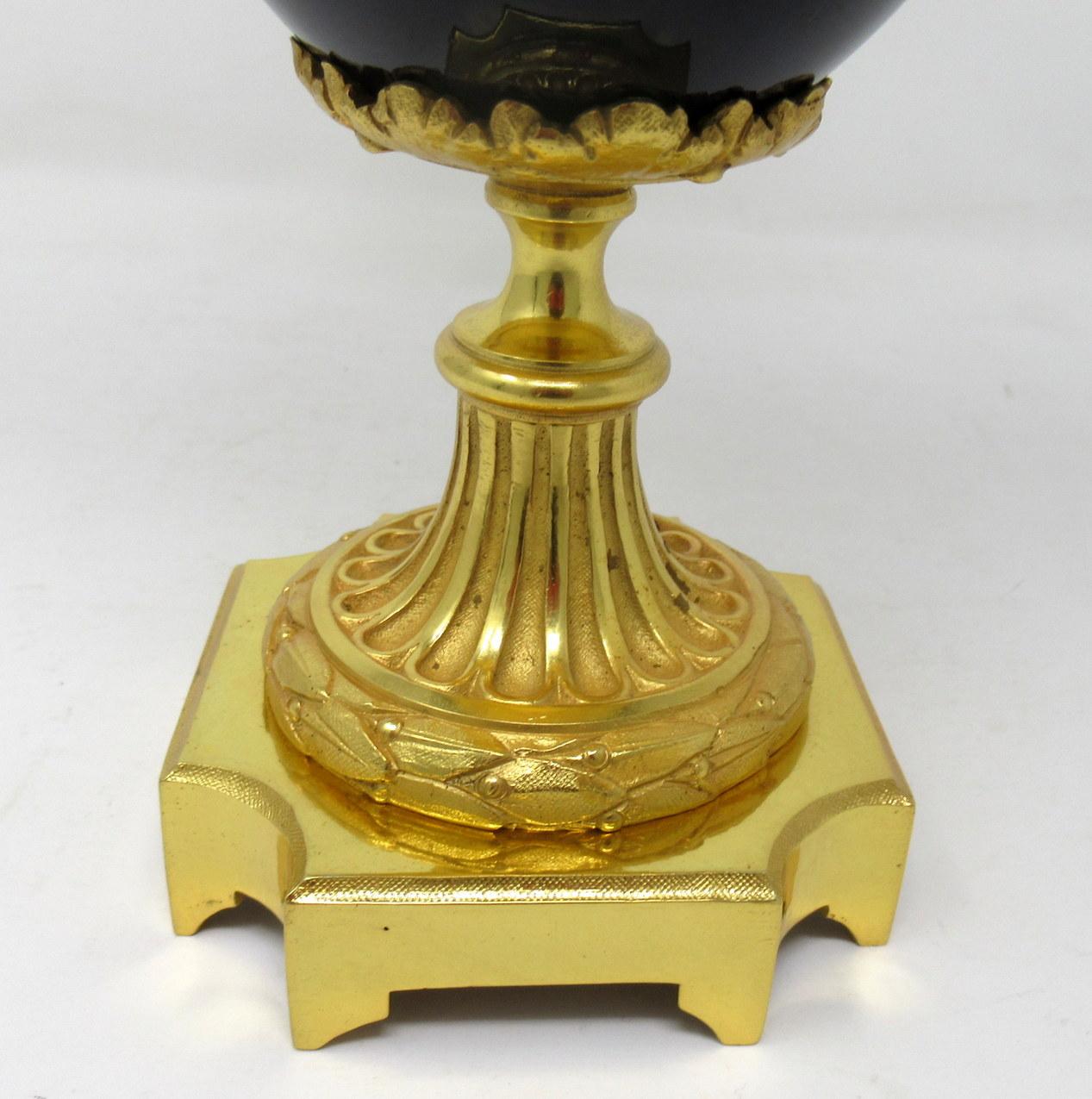 Late Victorian Antique French Sèvres Porcelain Ormolu Gilt Bronze Urn Vase Potpourri