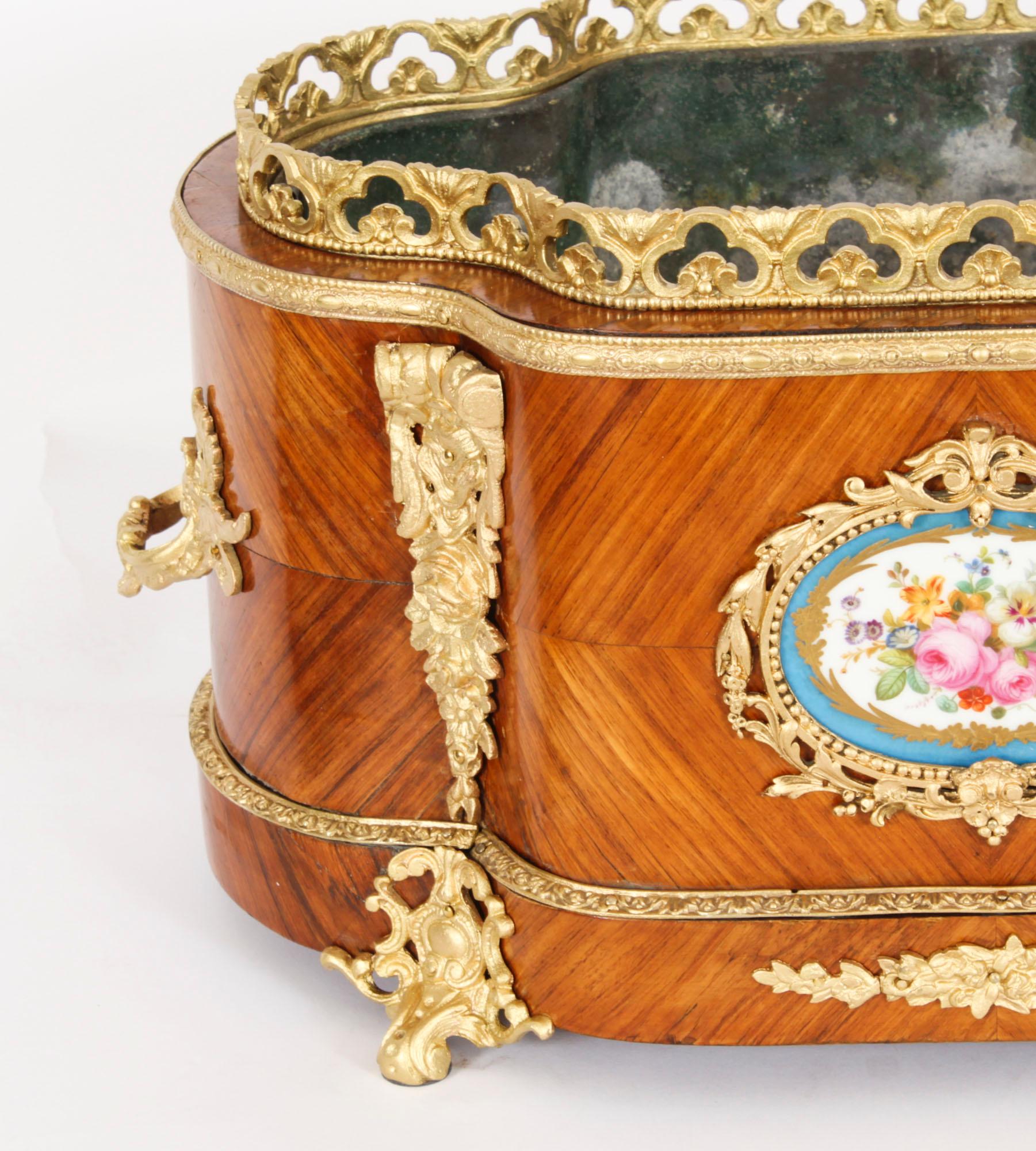 Antique French Sevres Porcelain Ormolu Mounted Planter Jardiniere 19th Century For Sale 7