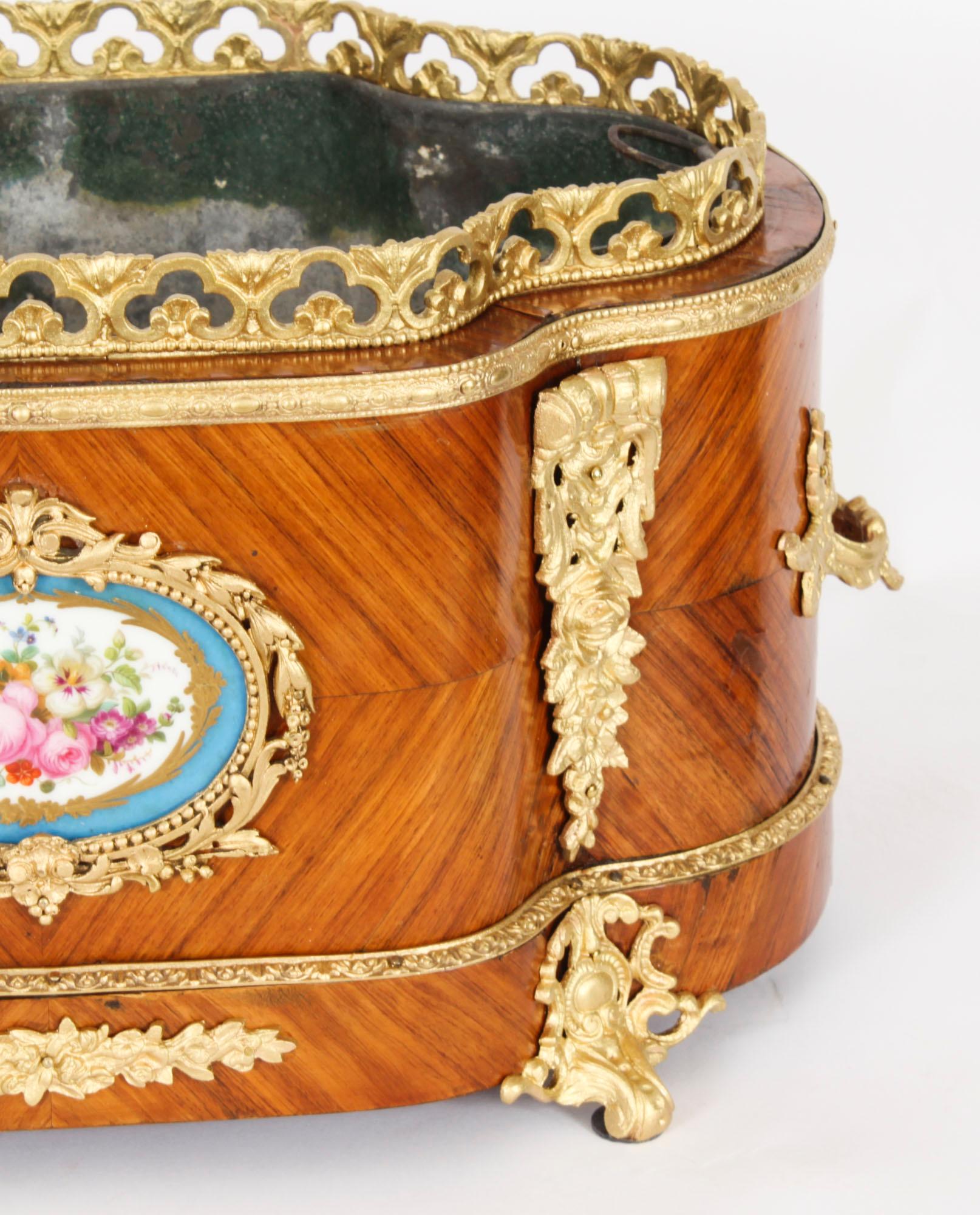 Antique French Sevres Porcelain Ormolu Mounted Planter Jardiniere 19th Century 8