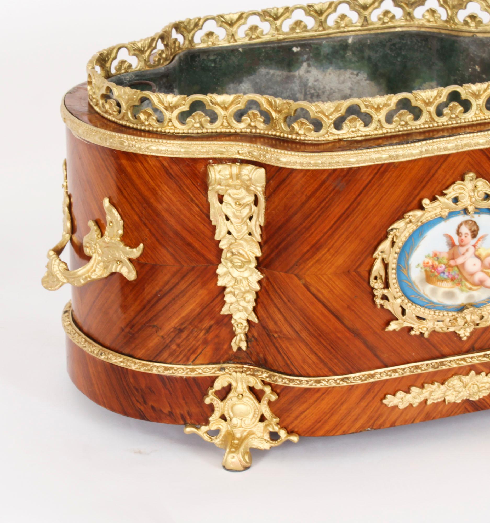 Antique French Sevres Porcelain Ormolu Mounted Planter Jardiniere 19th Century 8