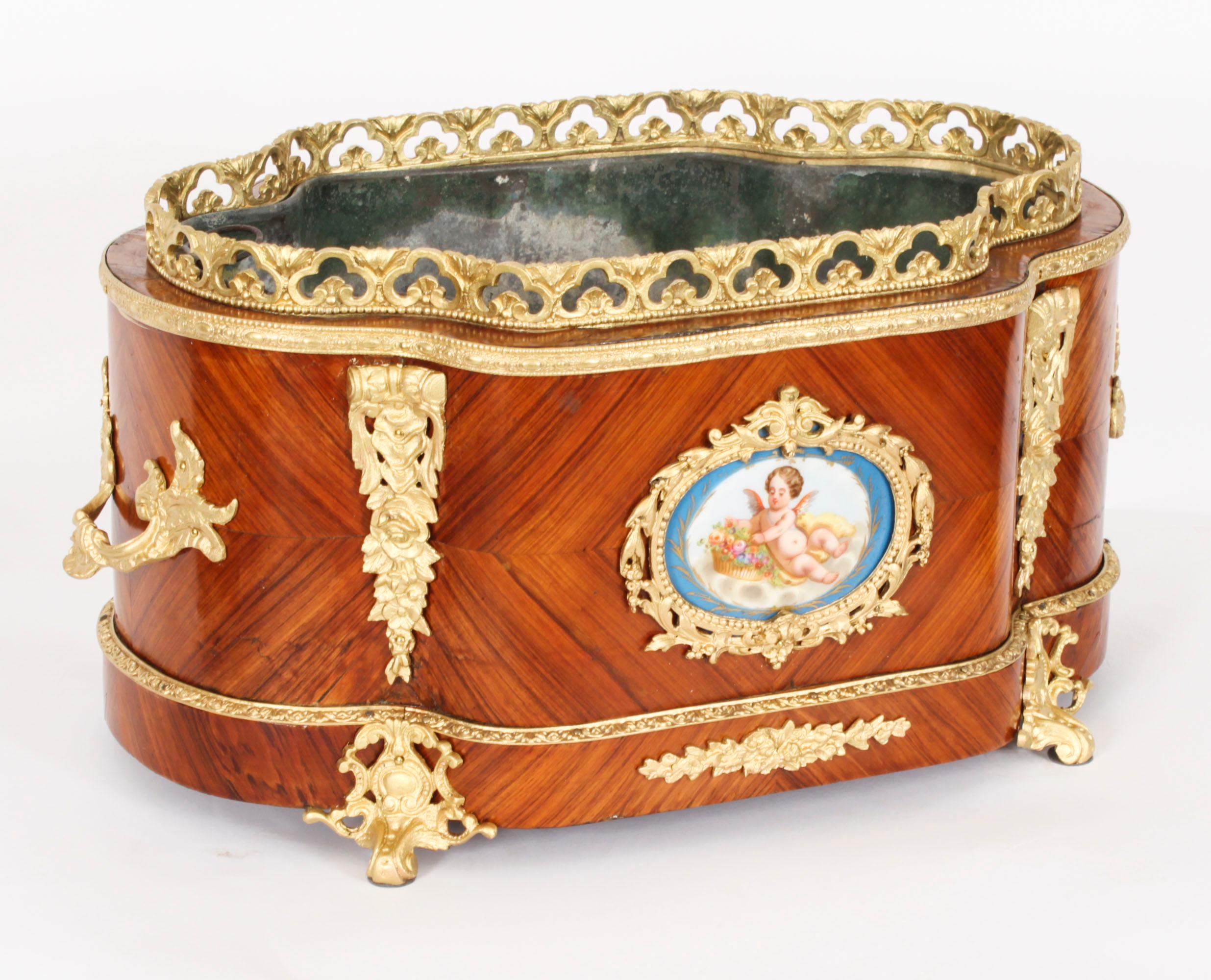 Antique French Sevres Porcelain Ormolu Mounted Planter Jardiniere 19th Century For Sale 11