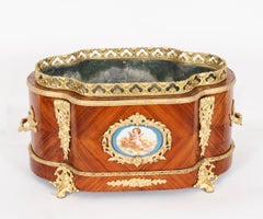 Antique French Sevres Porcelain Ormolu Mounted Planter Jardiniere 19th Century