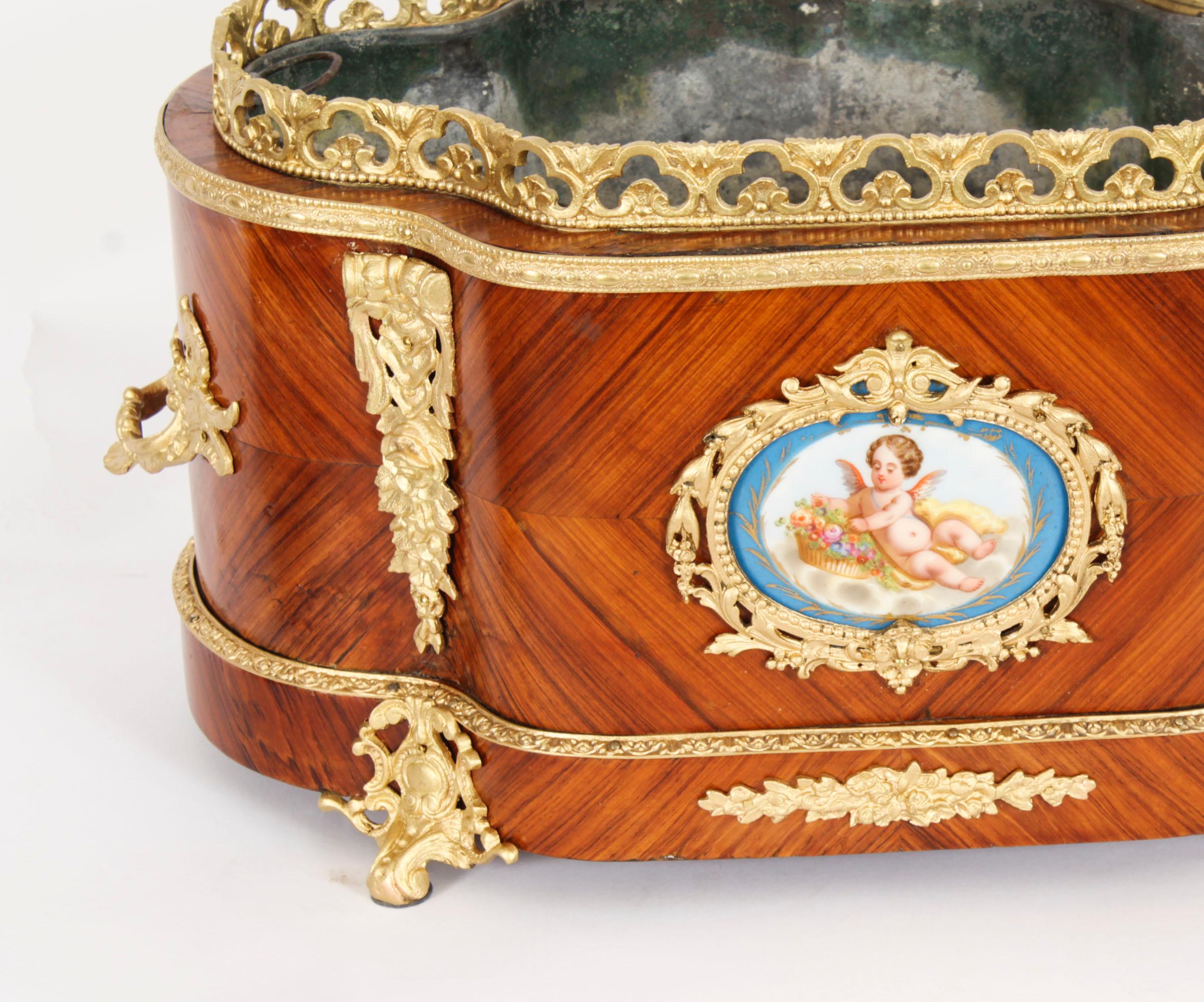 Antique French Sevres Porcelain Ormolu Mounted Planter Jardiniere 19th Century 1