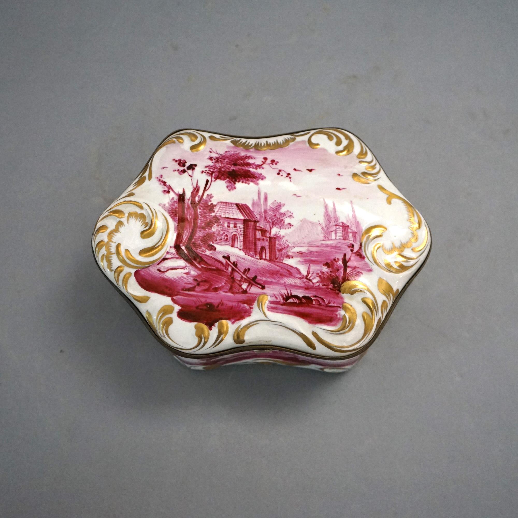 Antique French Sevrés Porcelain Polychrome & Gilt Decorated Dresser Box C1890 For Sale 6