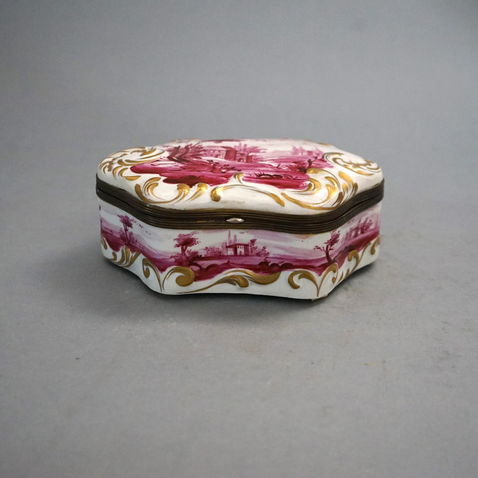 Antike Französisch Sevrés Porzellan Polychrome & vergoldet dekoriert Dresser Box C1890 im Zustand „Gut“ im Angebot in Big Flats, NY