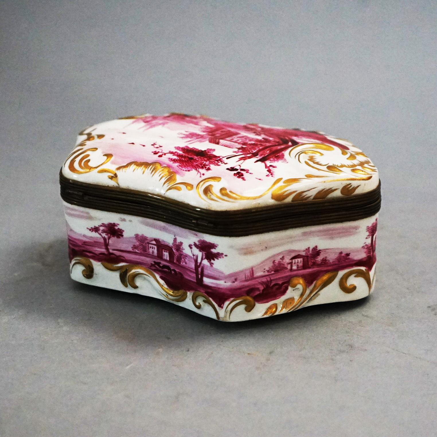 Antique French Sevrés Porcelain Polychrome & Gilt Decorated Dresser Box C1890 For Sale 4