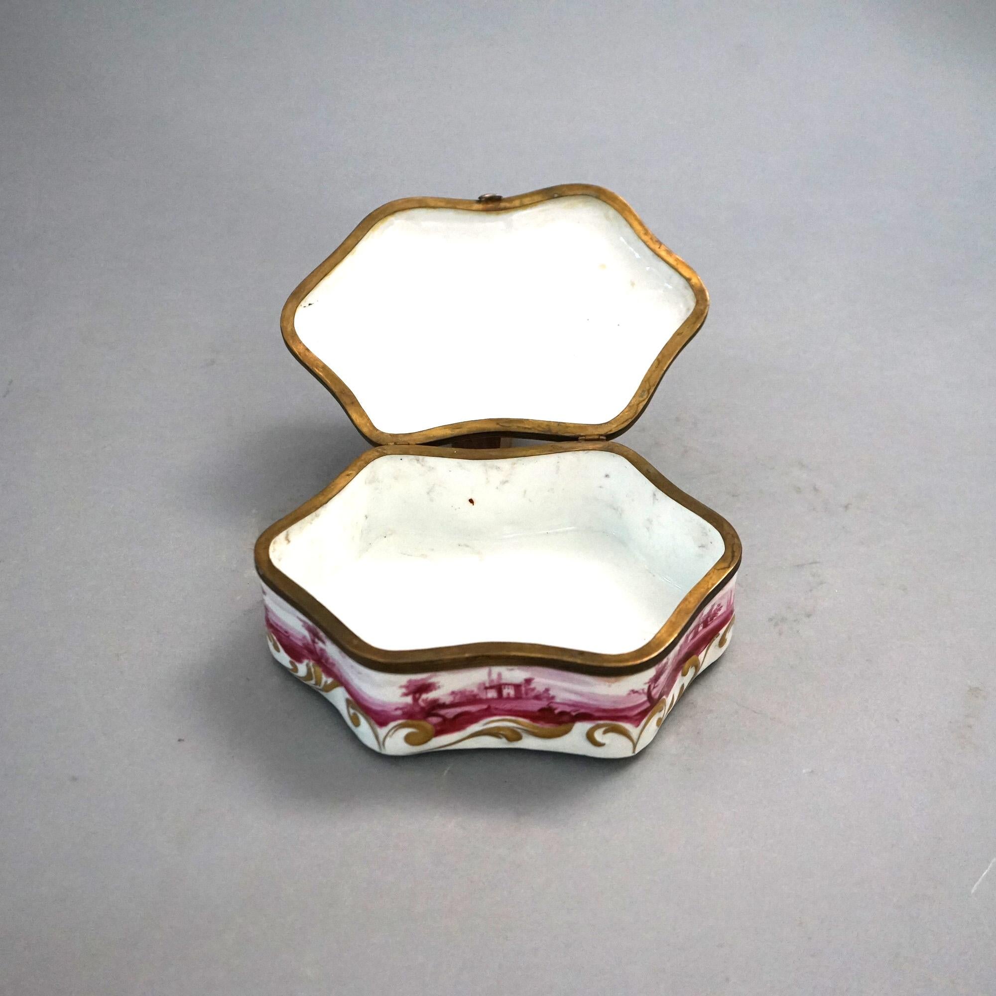 Antique French Sevrés Porcelain Polychrome & Gilt Decorated Dresser Box C1890 For Sale 5