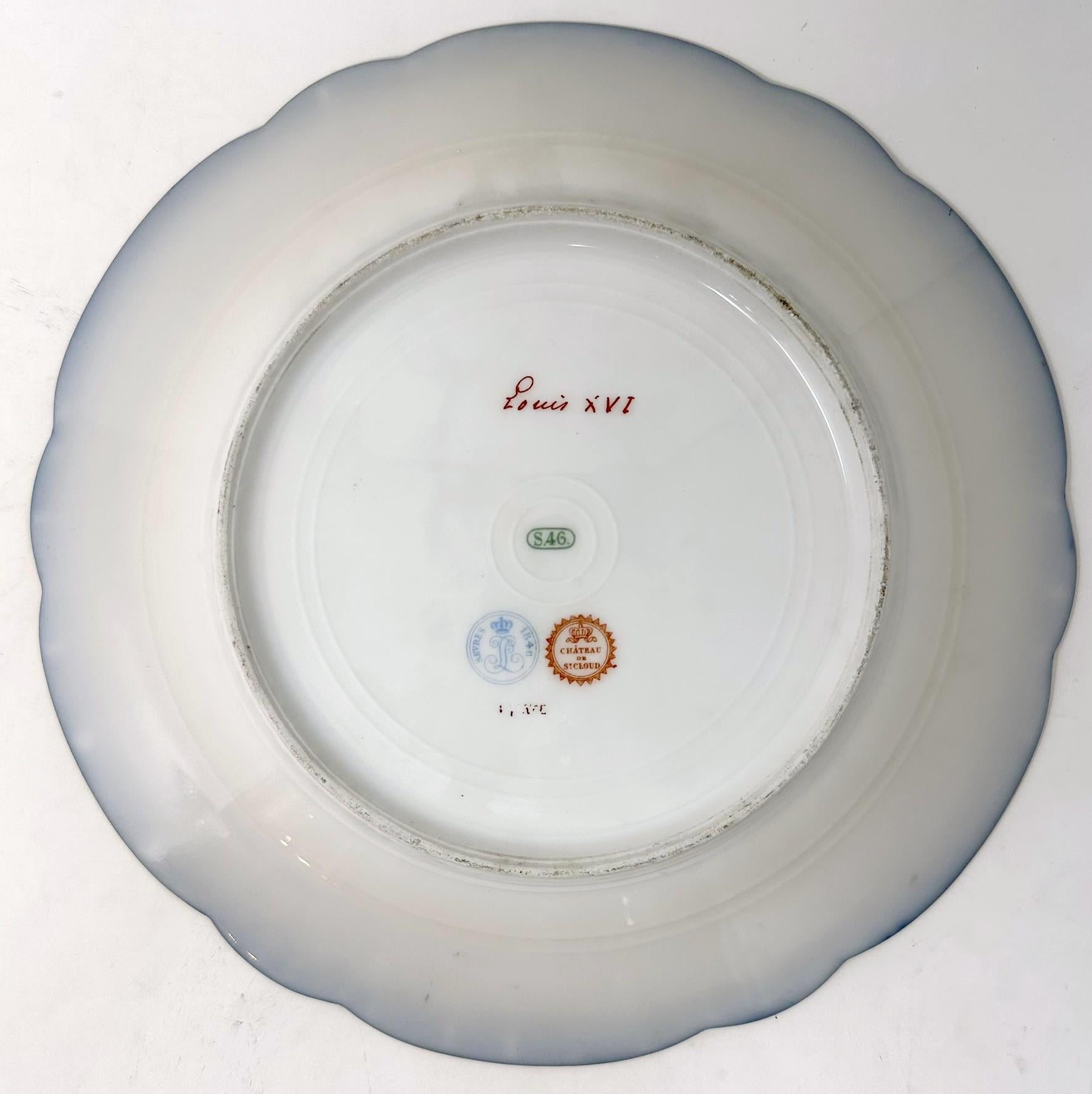 19th Century Antique French Sevres Porcelain Portrait Plate of King Louis XVI, Circa 1846. For Sale