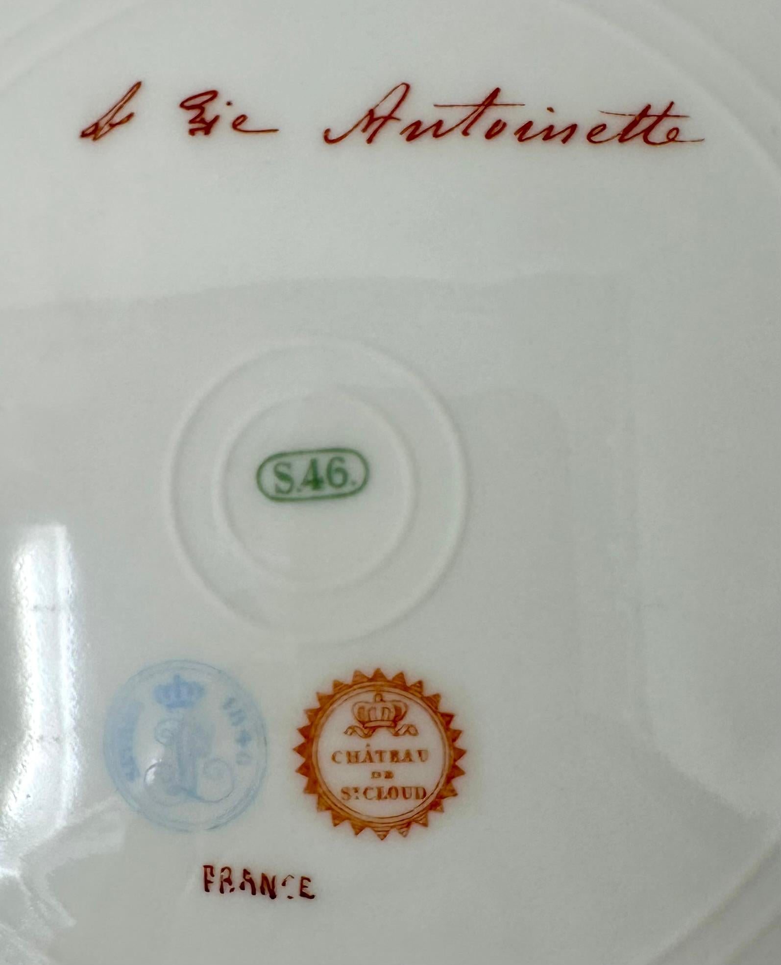 Antique French Sevres Porcelain Portrait Plate of Marie Antoinette, Circa 1846. For Sale 1