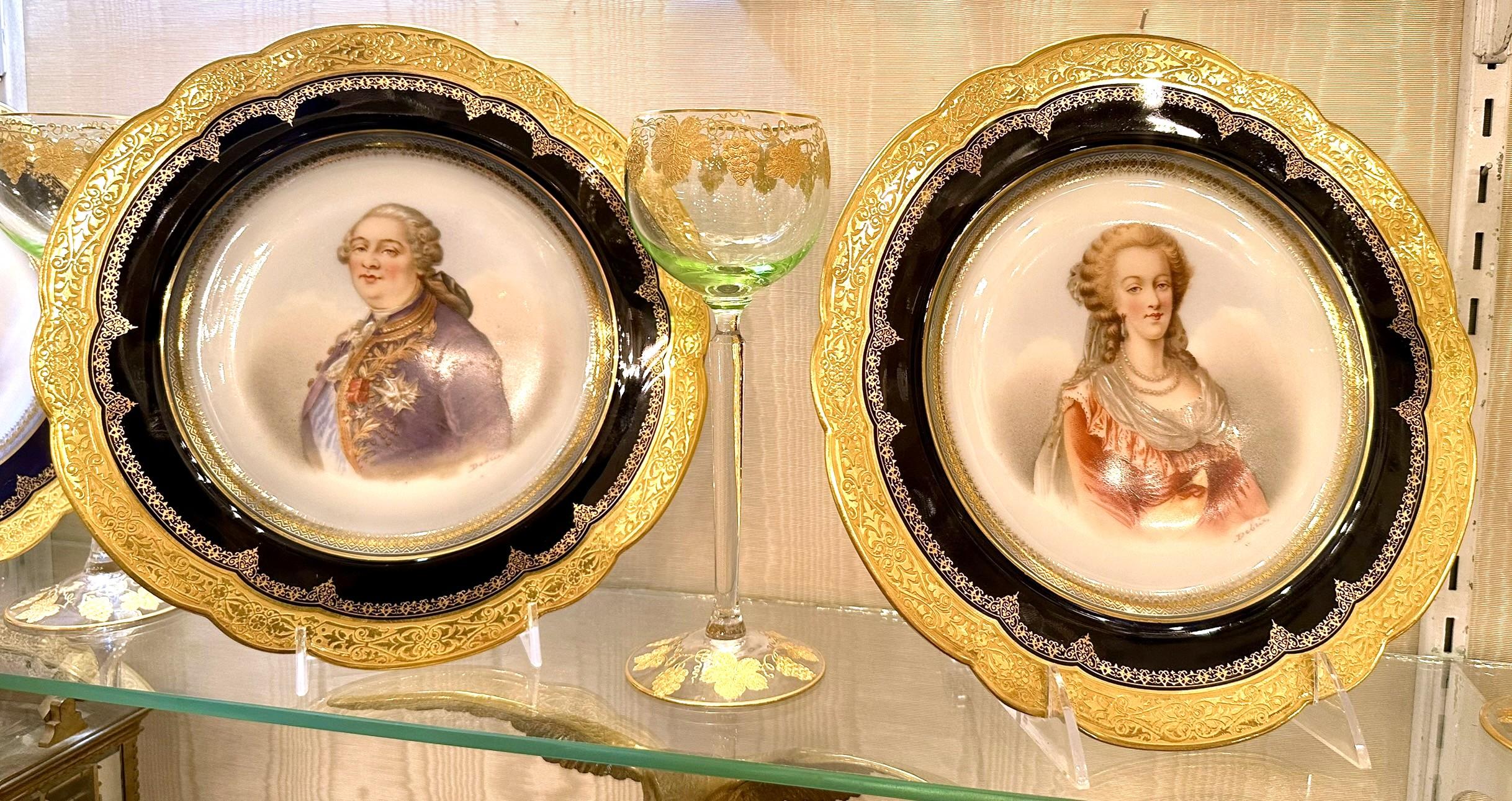 Antique French Sevres Porcelain Portrait Plate of Marie Antoinette, Circa 1846. For Sale 3