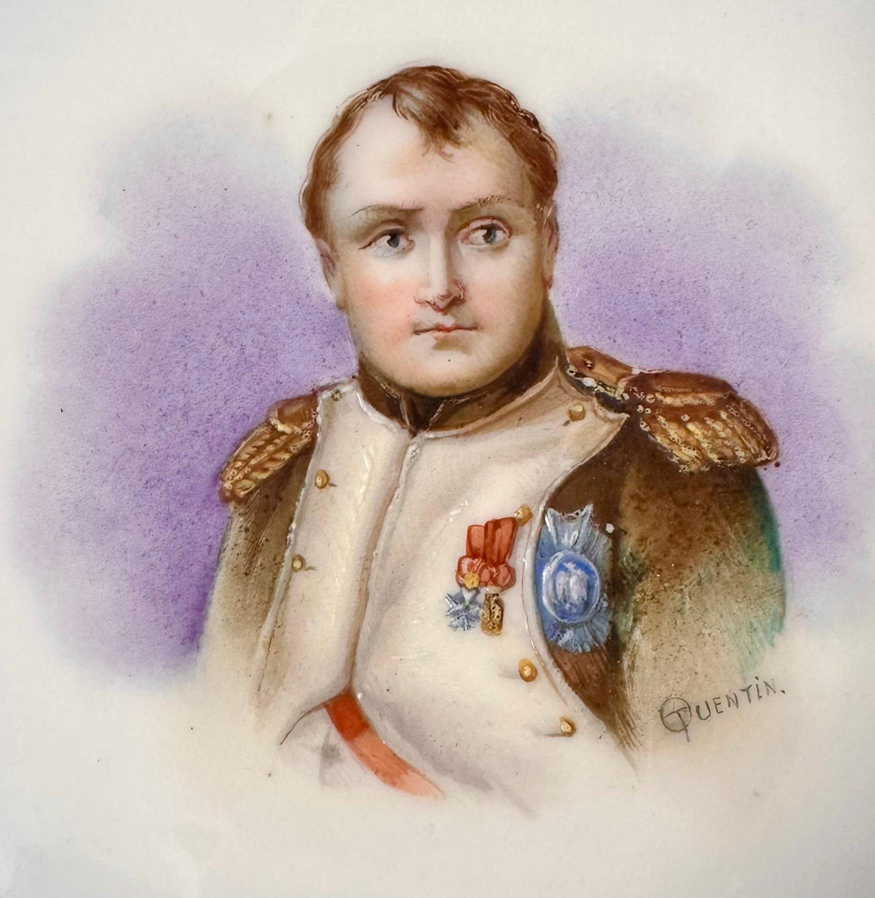 Antique French Sevres Porcelain Portrait Plate of Napoleon Bonaparte, Circa 1846 In Good Condition For Sale In New Orleans, LA