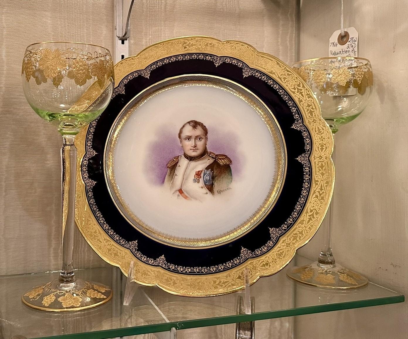 Antique French Sevres Porcelain Portrait Plate of Napoleon Bonaparte, Circa 1846 For Sale 3