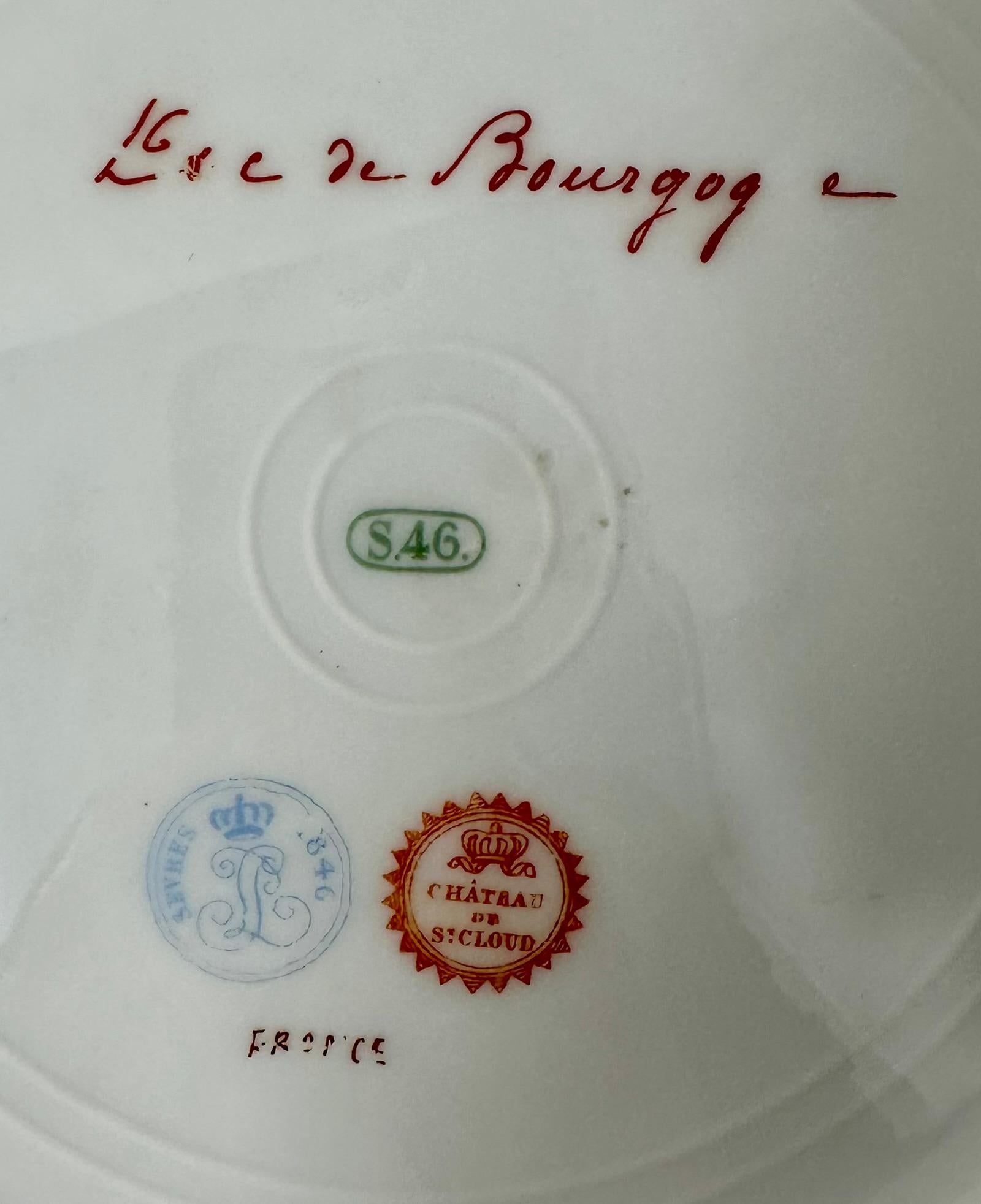 Antique French Sevres Porcelain Portrait Plate of the Duke of Burgundy Ca. 1846 For Sale 1
