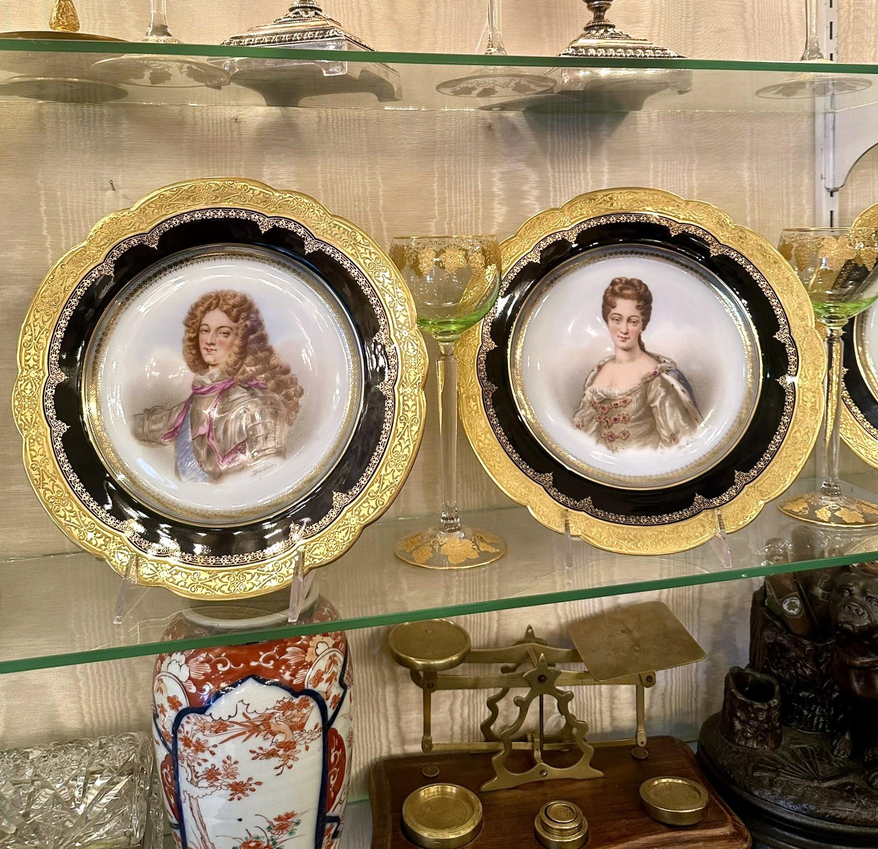 Antique French Sevres Porcelain Portrait Plate of the Duke of Burgundy Ca. 1846 For Sale 3