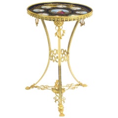 Antique French Sevres Porcelain Topped Gilt Bronze Table, 18th Century