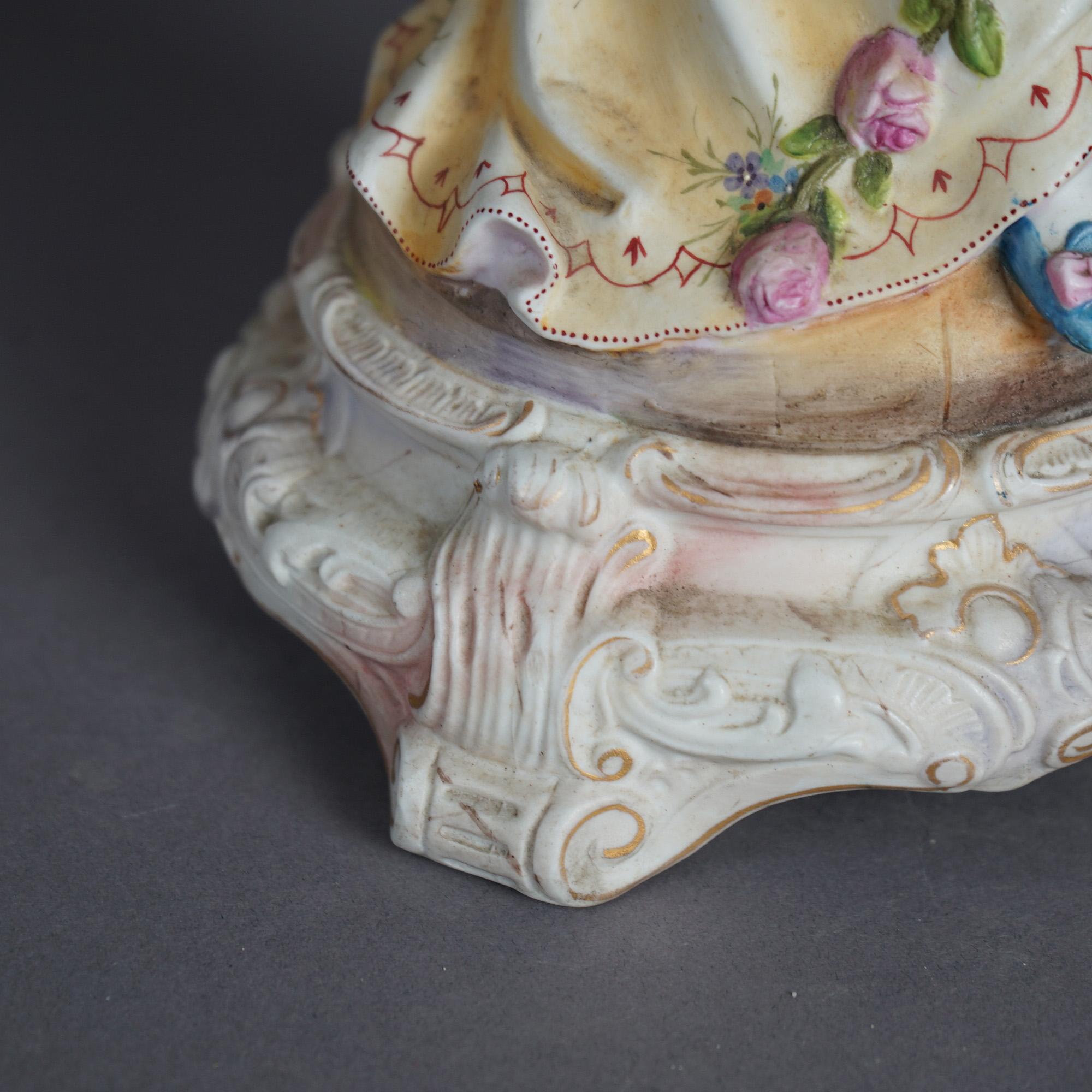 Antique French Sevrés School Polychrome Porcelain Hand Painted Figurine C1890 For Sale 8