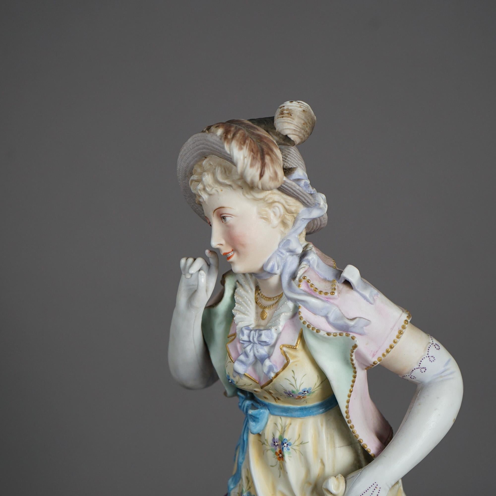 Antique French Sevrés School Polychrome Porcelain Hand Painted Figurine C1890 For Sale 3