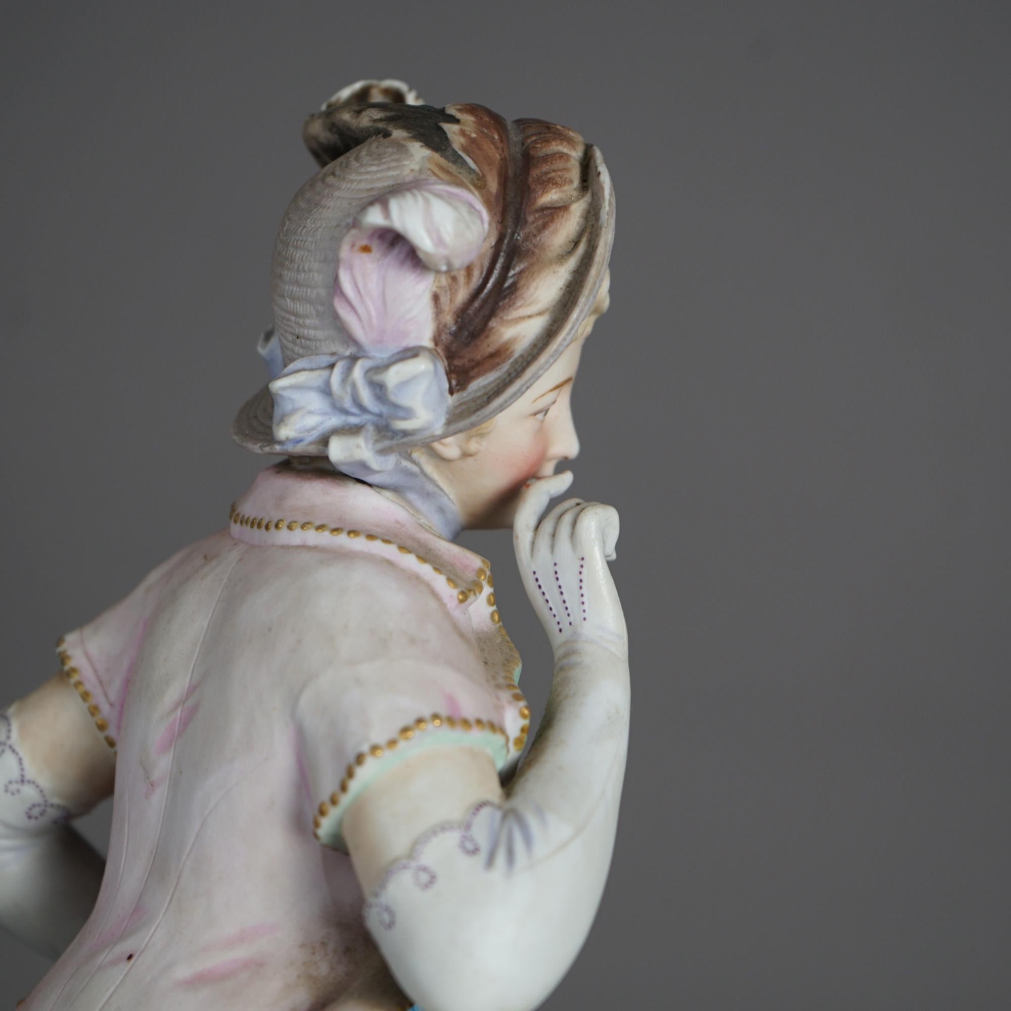 Antique French Sevrés School Polychrome Porcelain Hand Painted Figurine C1890 For Sale 4