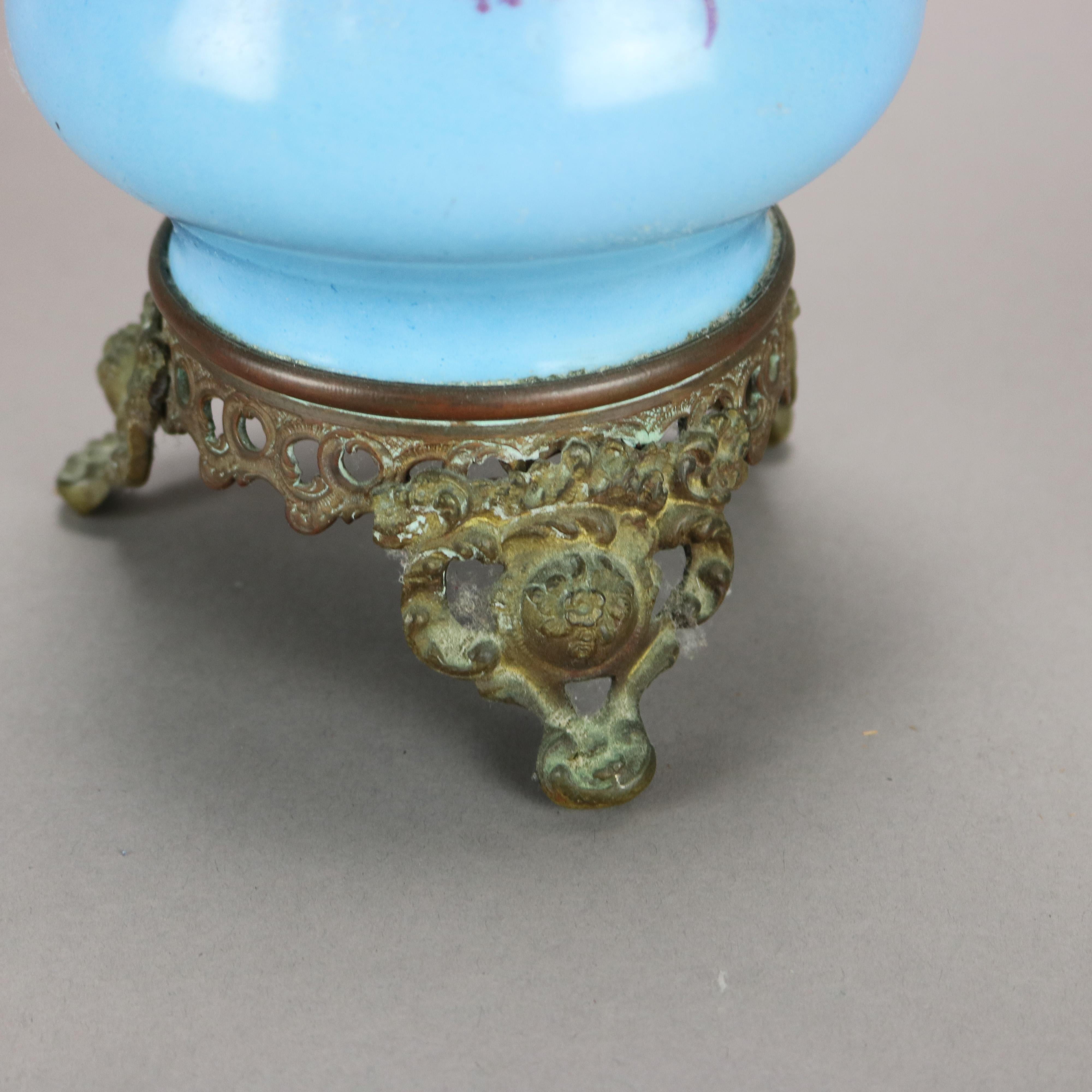 Antique French Sevres Urns, Hand Painted & Gilt Porcelain with Ormolu, 19th C 10