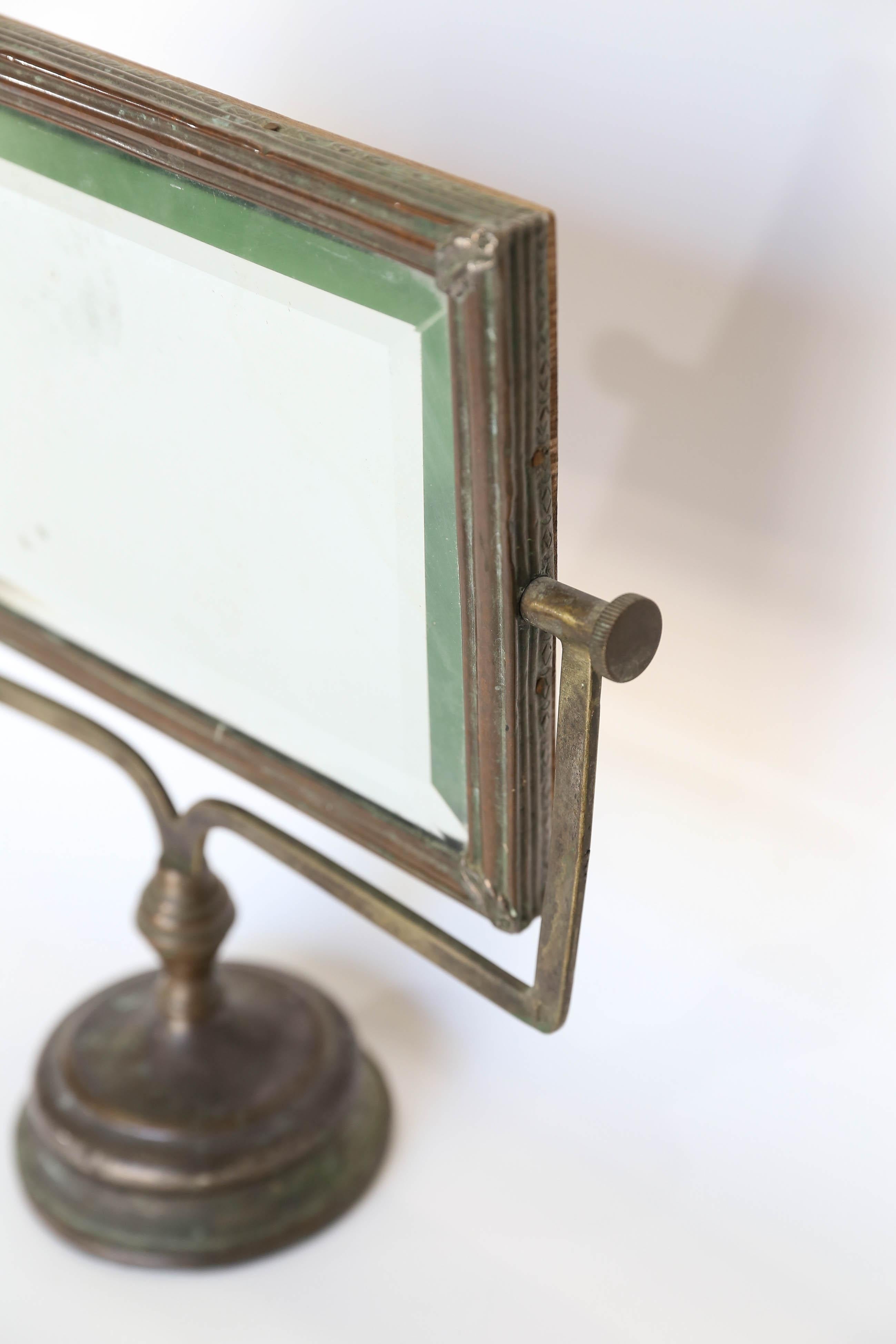 Antique French Shaving, Standing Mirror In Good Condition In Houston, TX