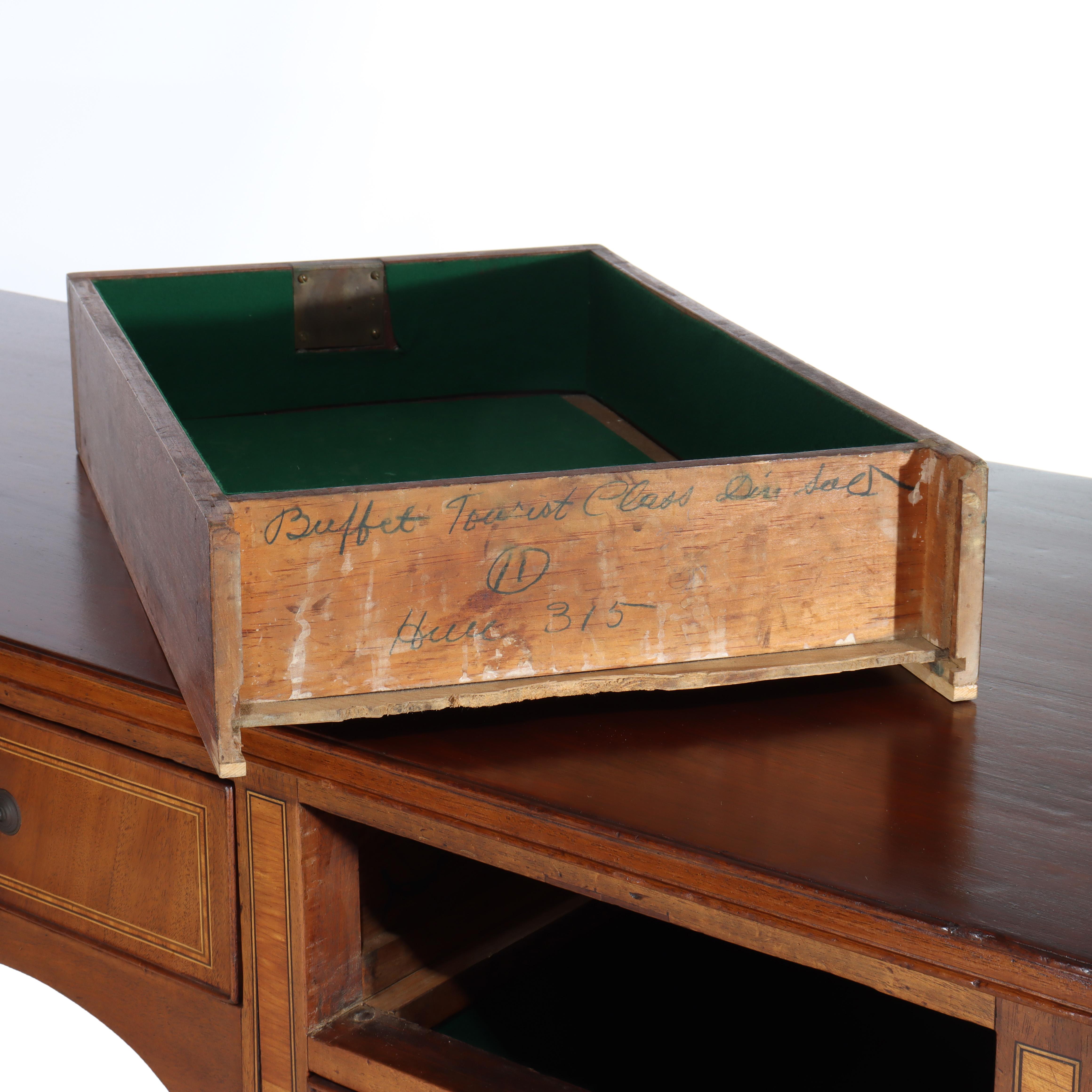 Antique French Sheraton Credenza in mogano intagliato Circa 1930 in vendita 7