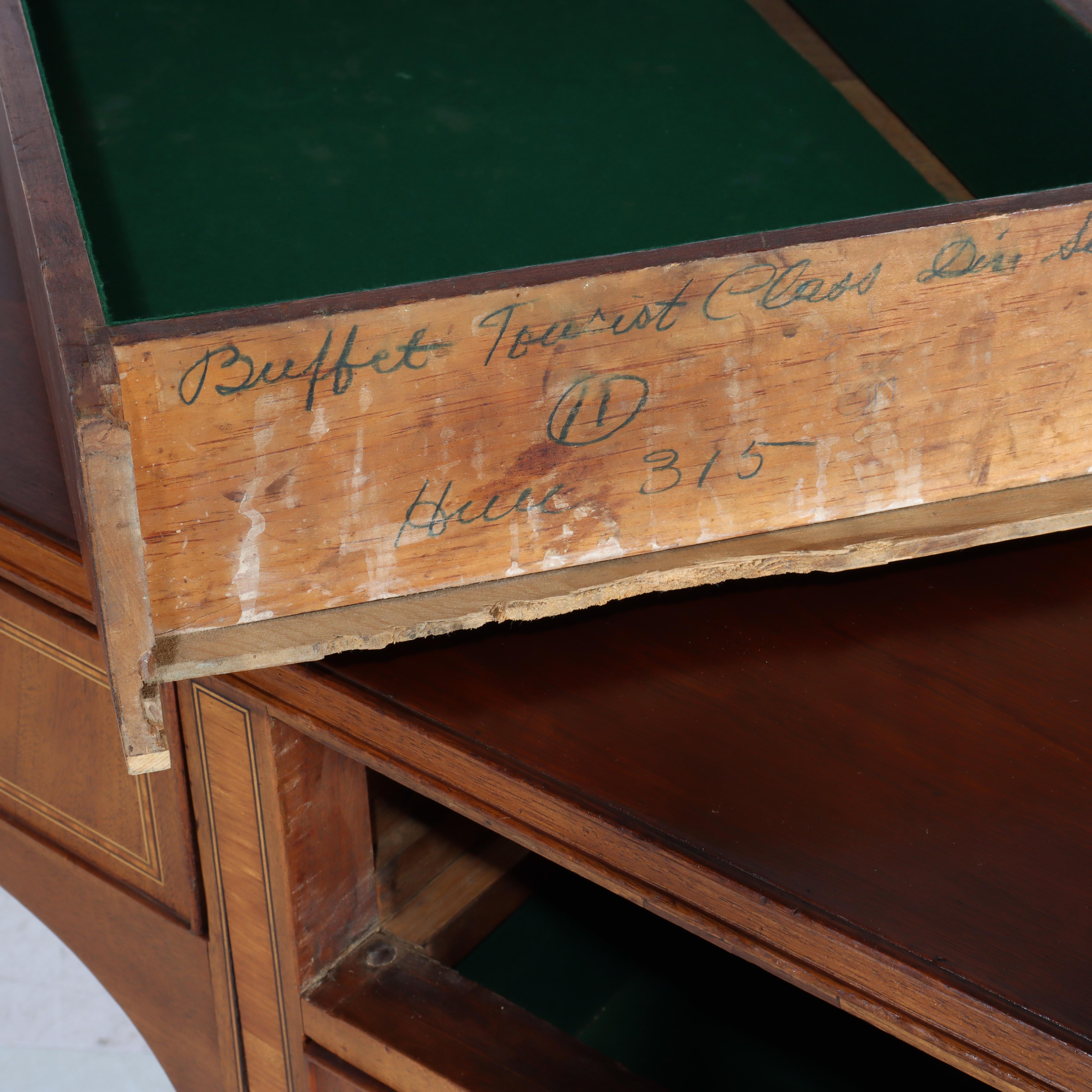 Antique French Sheraton Credenza in mogano intagliato Circa 1930 in vendita 8