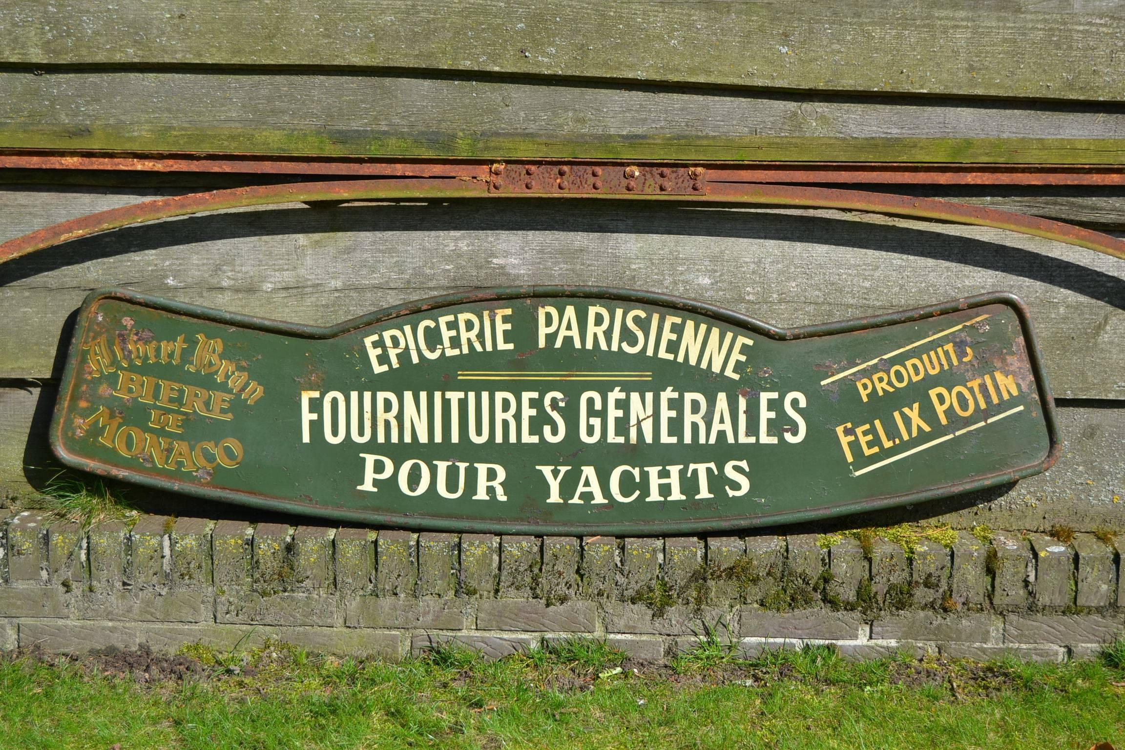 Antique French Iron Shop Sign for Yacht Supplies and Provision  4
