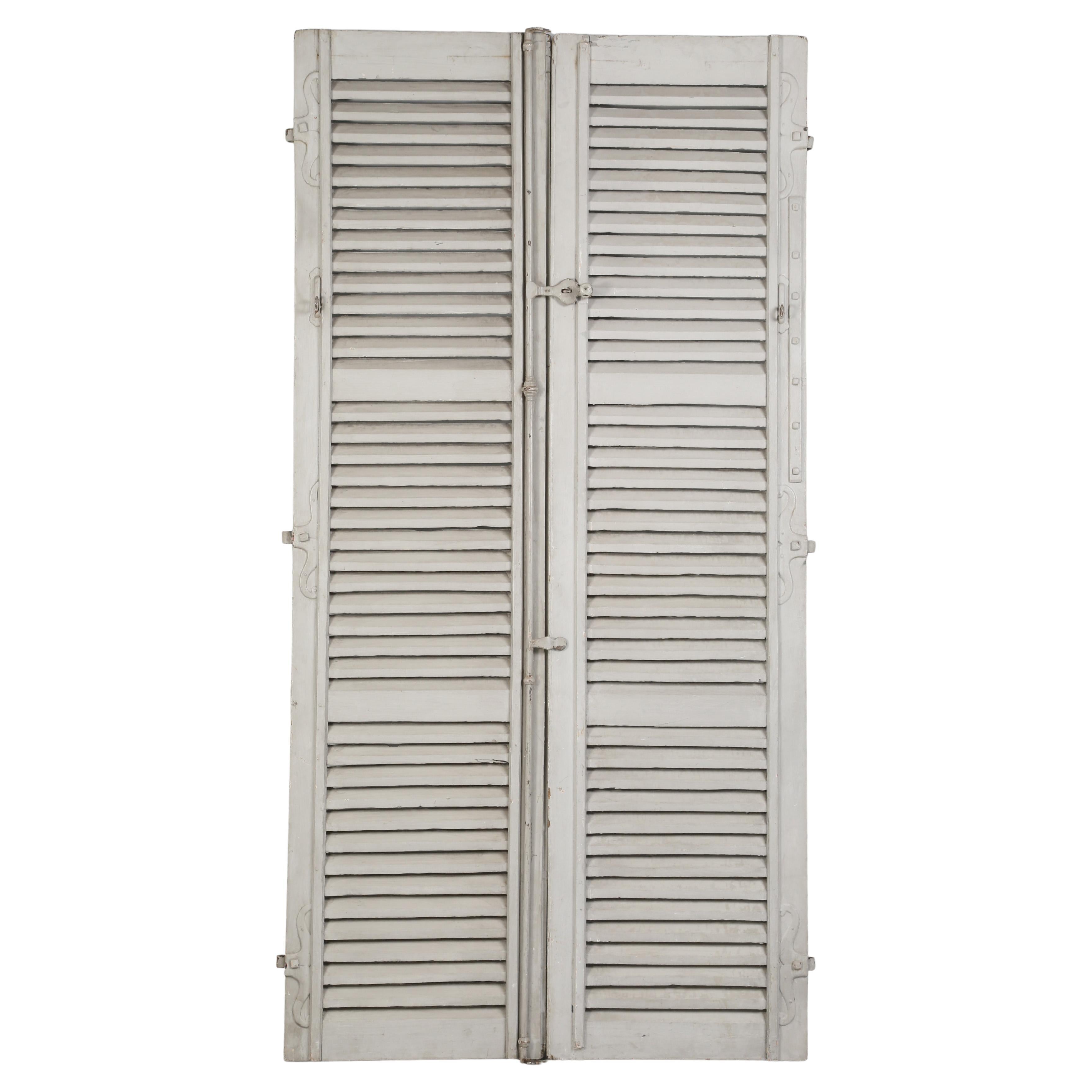 Antique French Shutters Old Paint, Original Hardware '7' Pairs Available c1700's For Sale