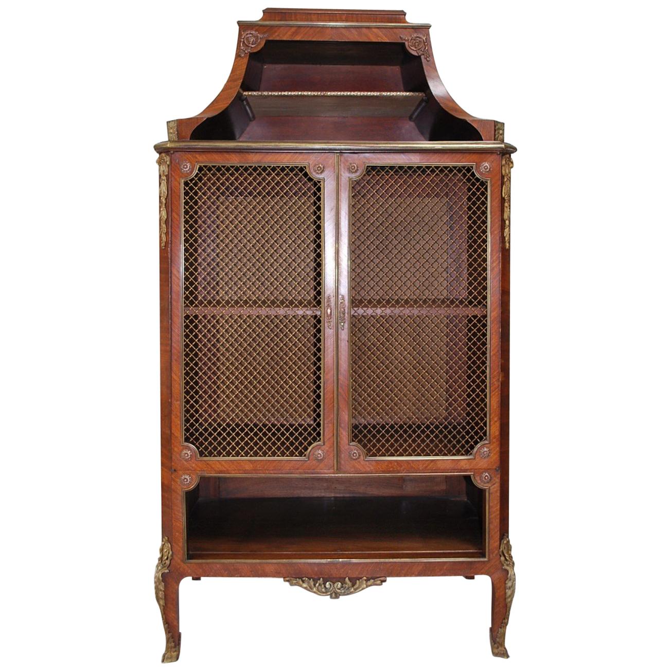 Antique French Side Cabinet / Bookcase For Sale