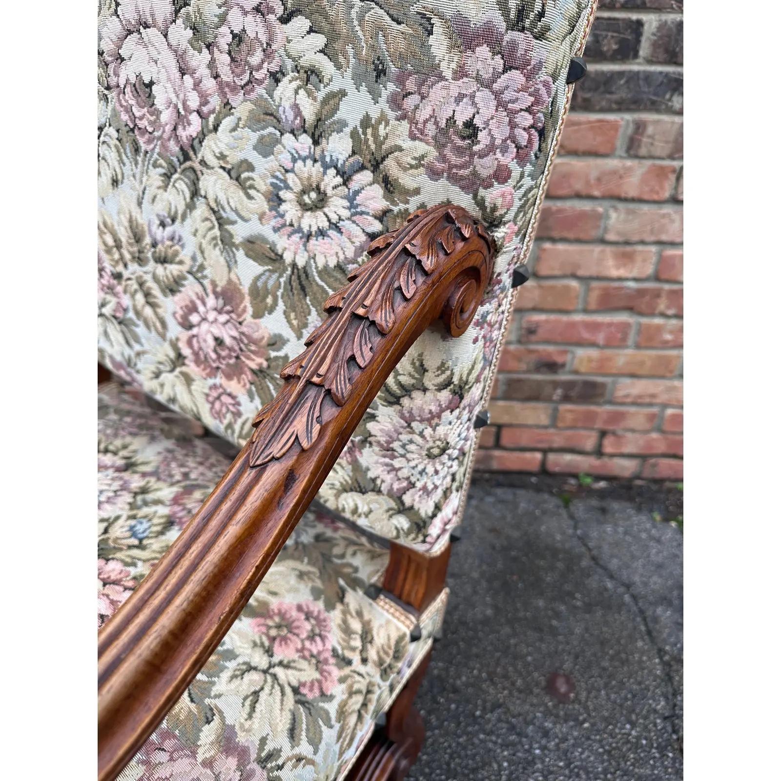 Fabric Antique French Side Chair For Sale