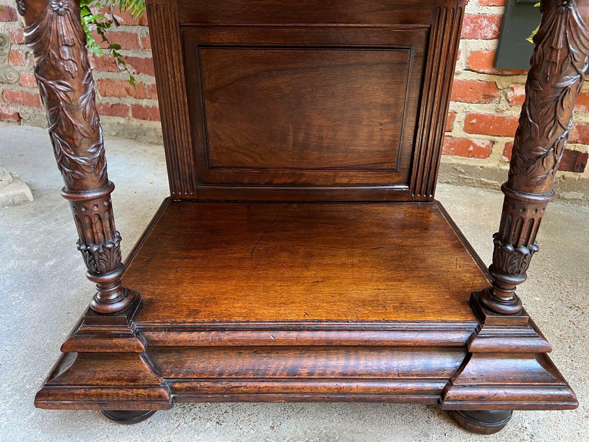 Antique French Side End Table Cabinet Carved Oak Renaissance Spindle Gallery 4