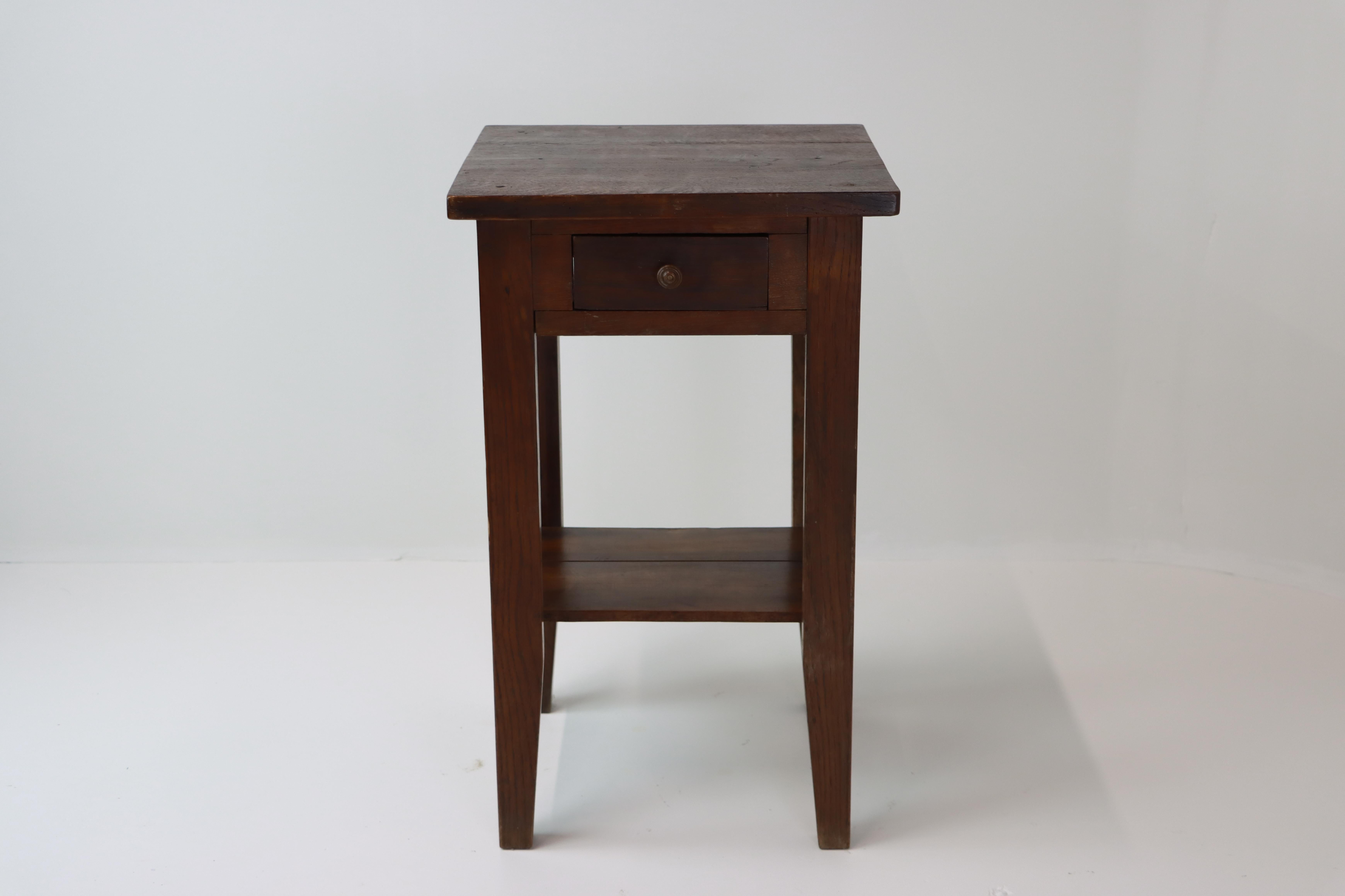 Oak Antique French Side Table For Sale