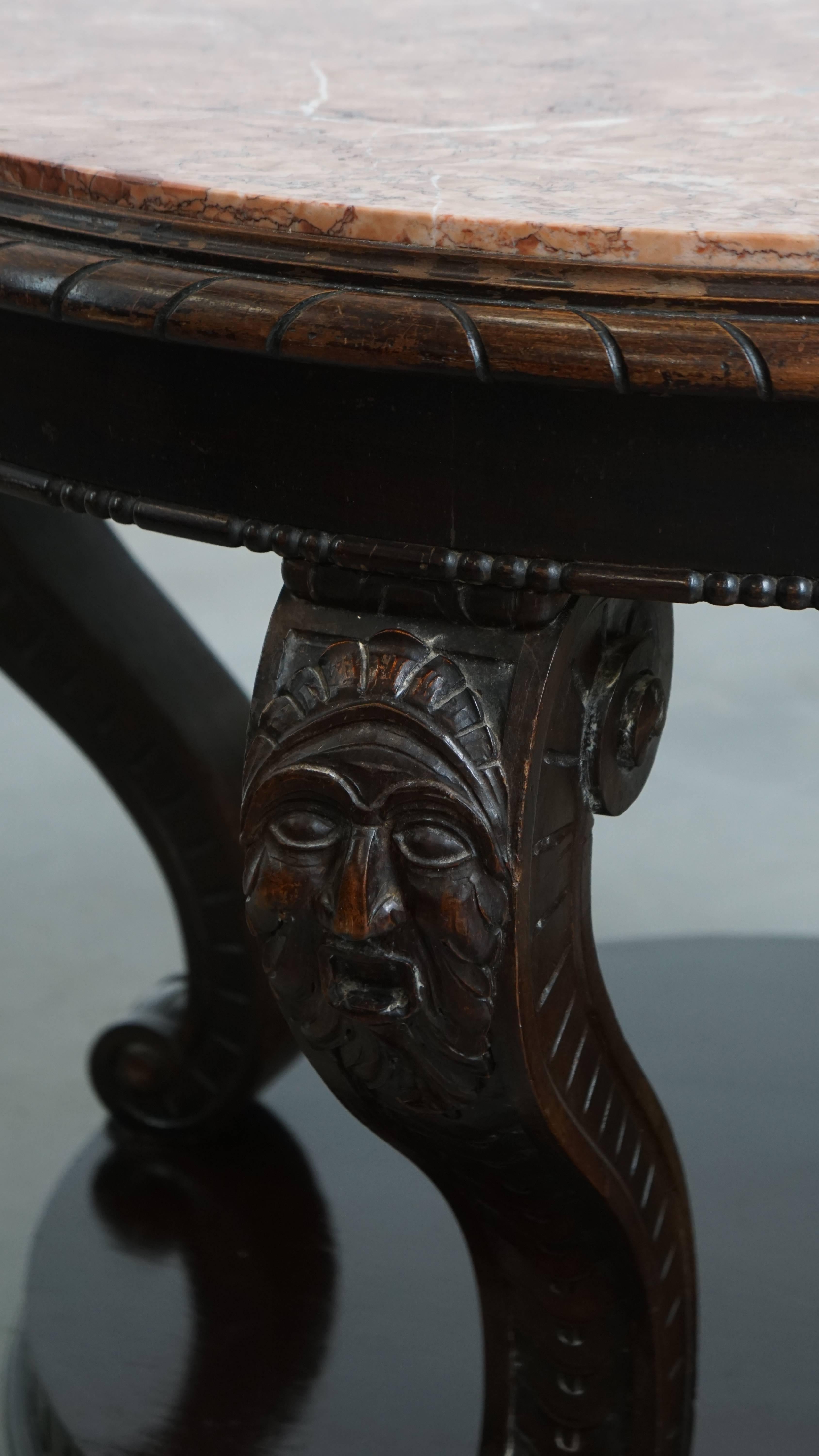 19th Century Antique French Side Table from the Early 1900s with a Marble Top For Sale