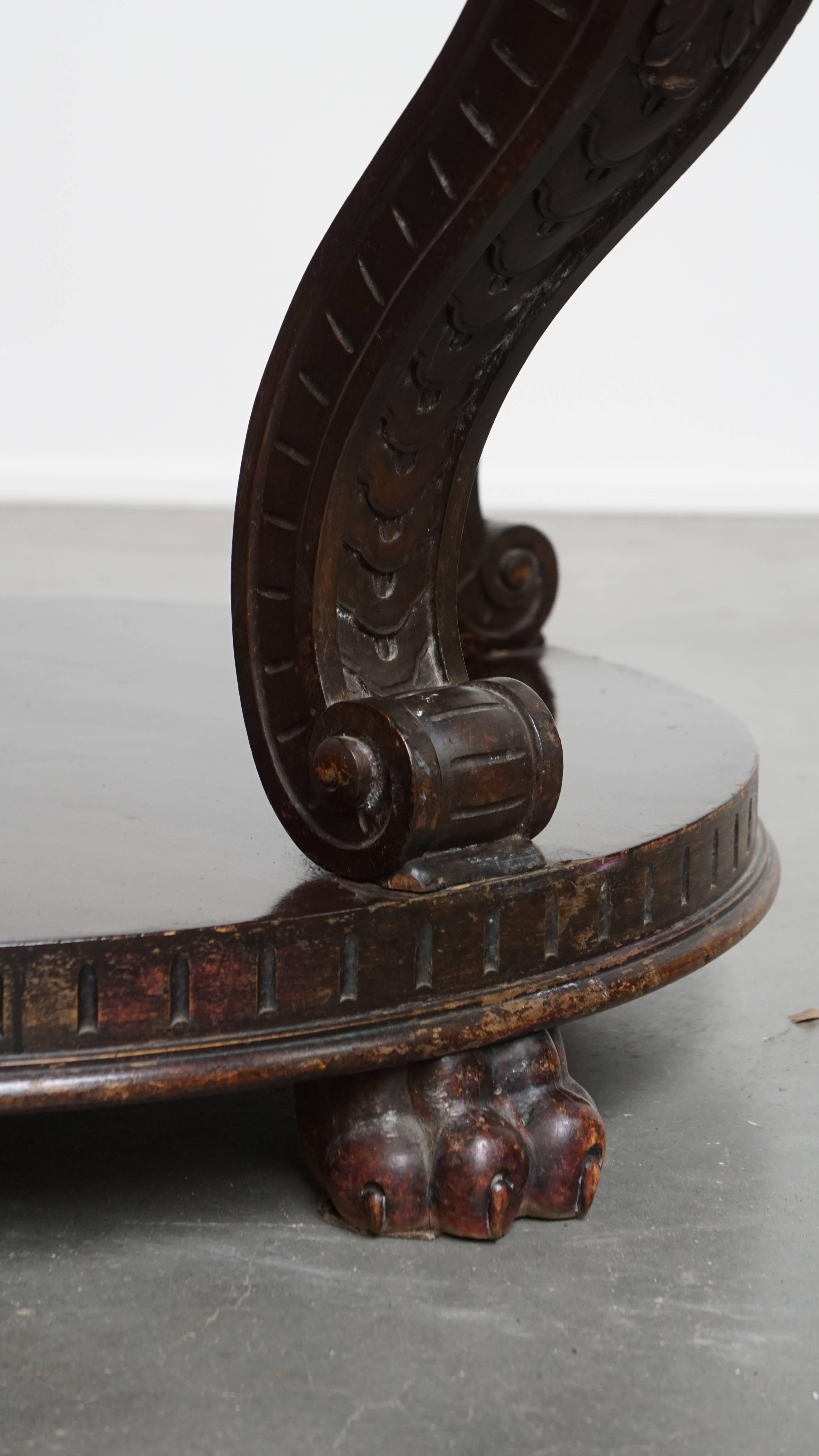 Antique French Side Table from the Early 1900s with a Marble Top For Sale 1