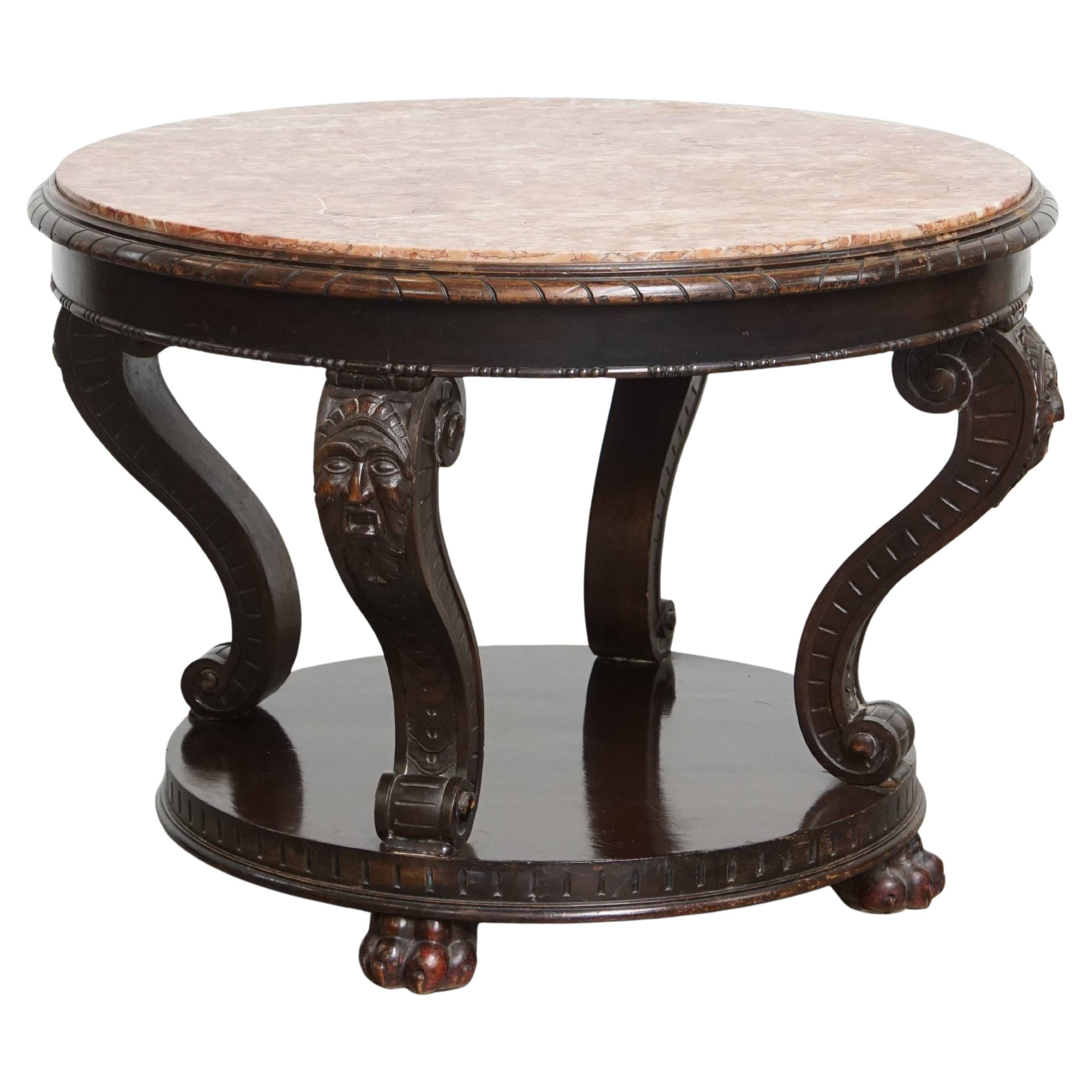 Antique French Side Table from the Early 1900s with a Marble Top For Sale