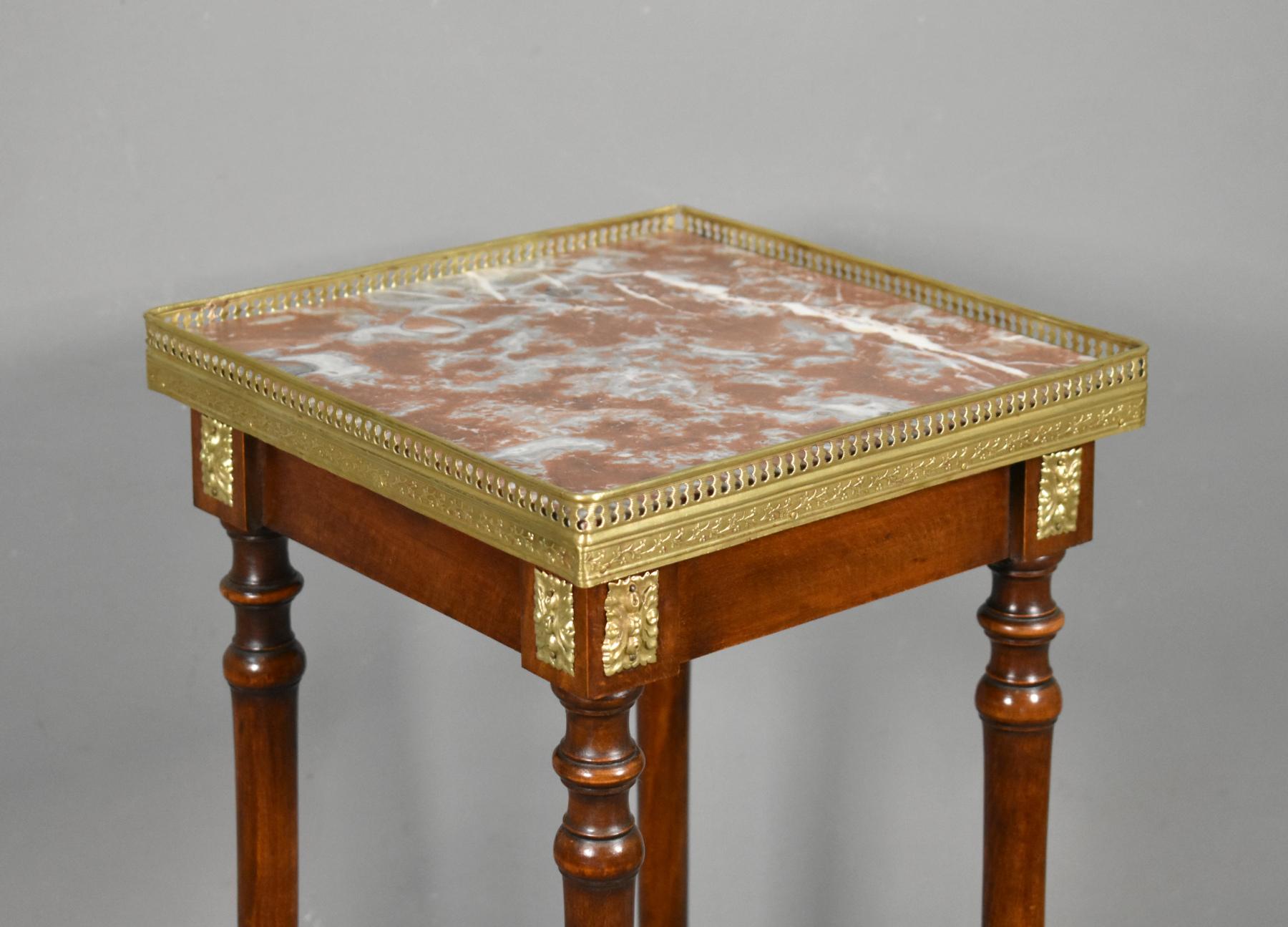 Brass Antique French Side Table Louis XVI Style