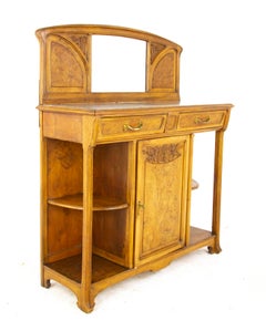 Antique French Sideboard, Art Nouveau Walnut Sideboard, France, 1900